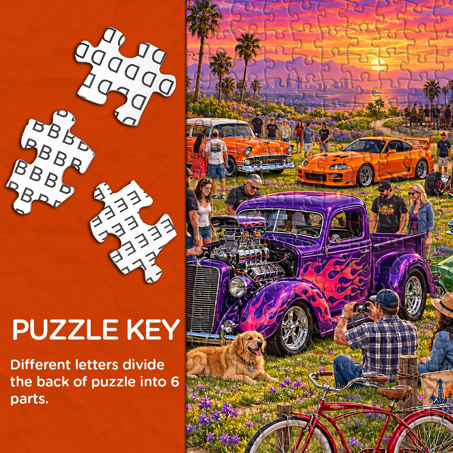 Sunset Car Meet Jigsaw Puzzle 1000 Pieces