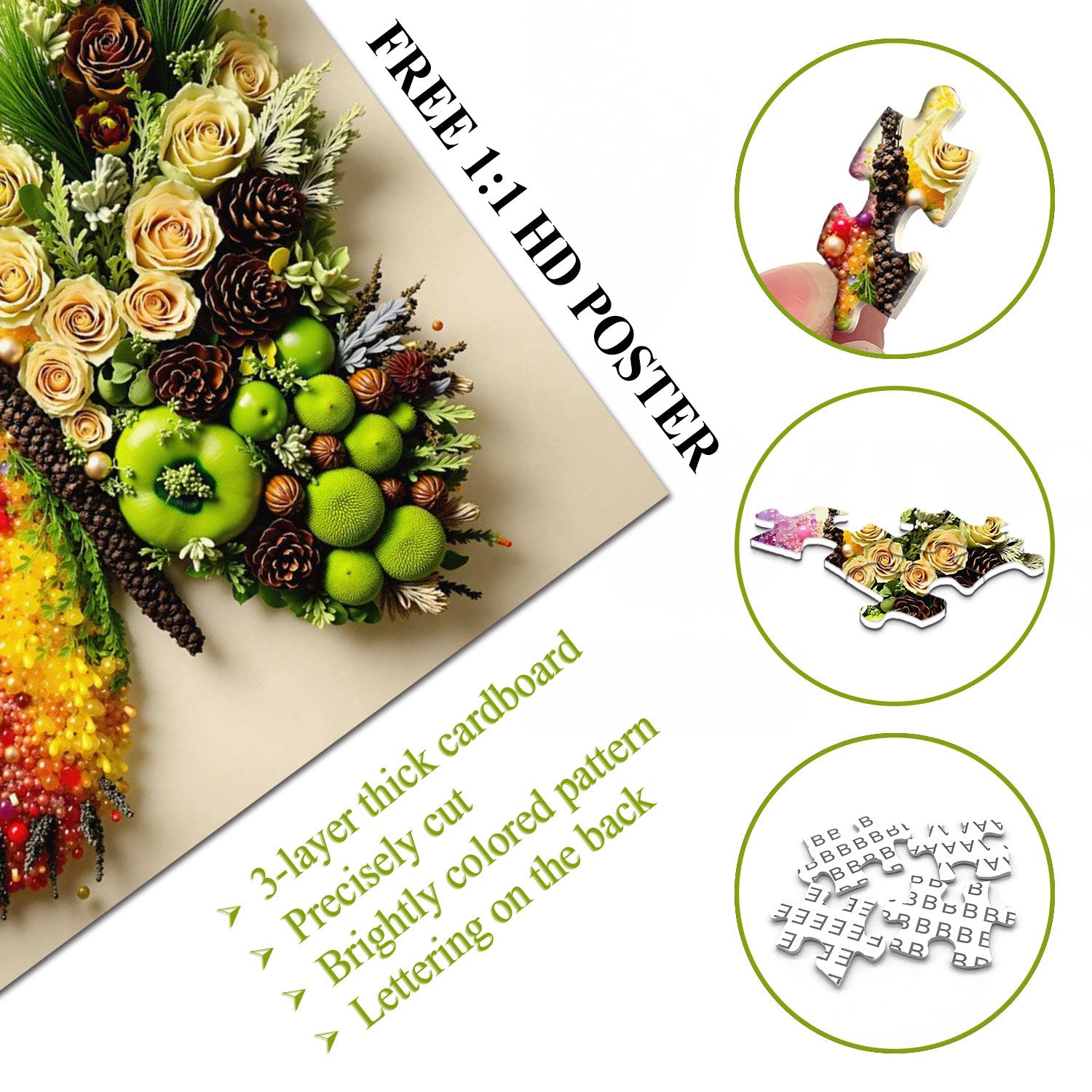 Puzzle con farfalla botanica da 1000 pezzi