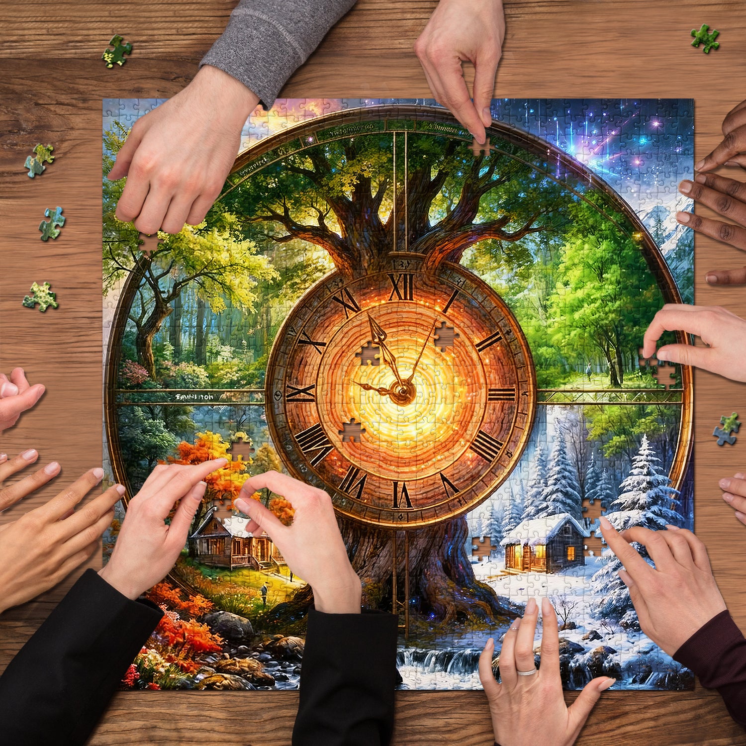 Clock of Seasons Jigsaw Puzzle 1000 Pieces