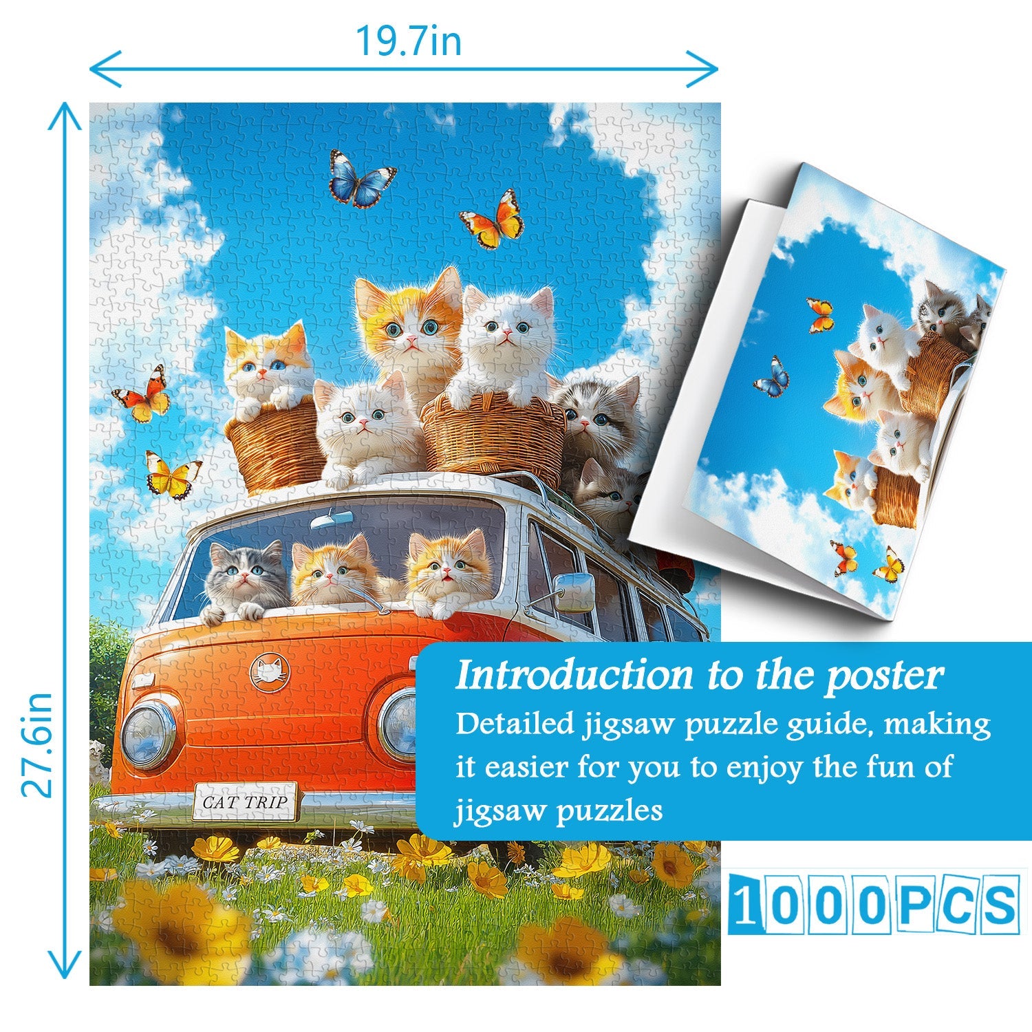 Sunny Cat Ride Jigsaw Puzzle 1000 Pieces