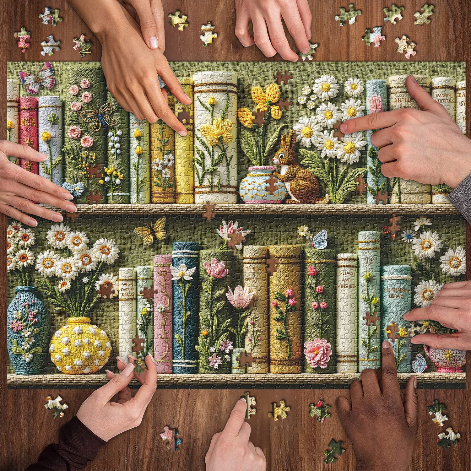 The Bunny's Garden Library Jigsaw Puzzle 1000 Pieces