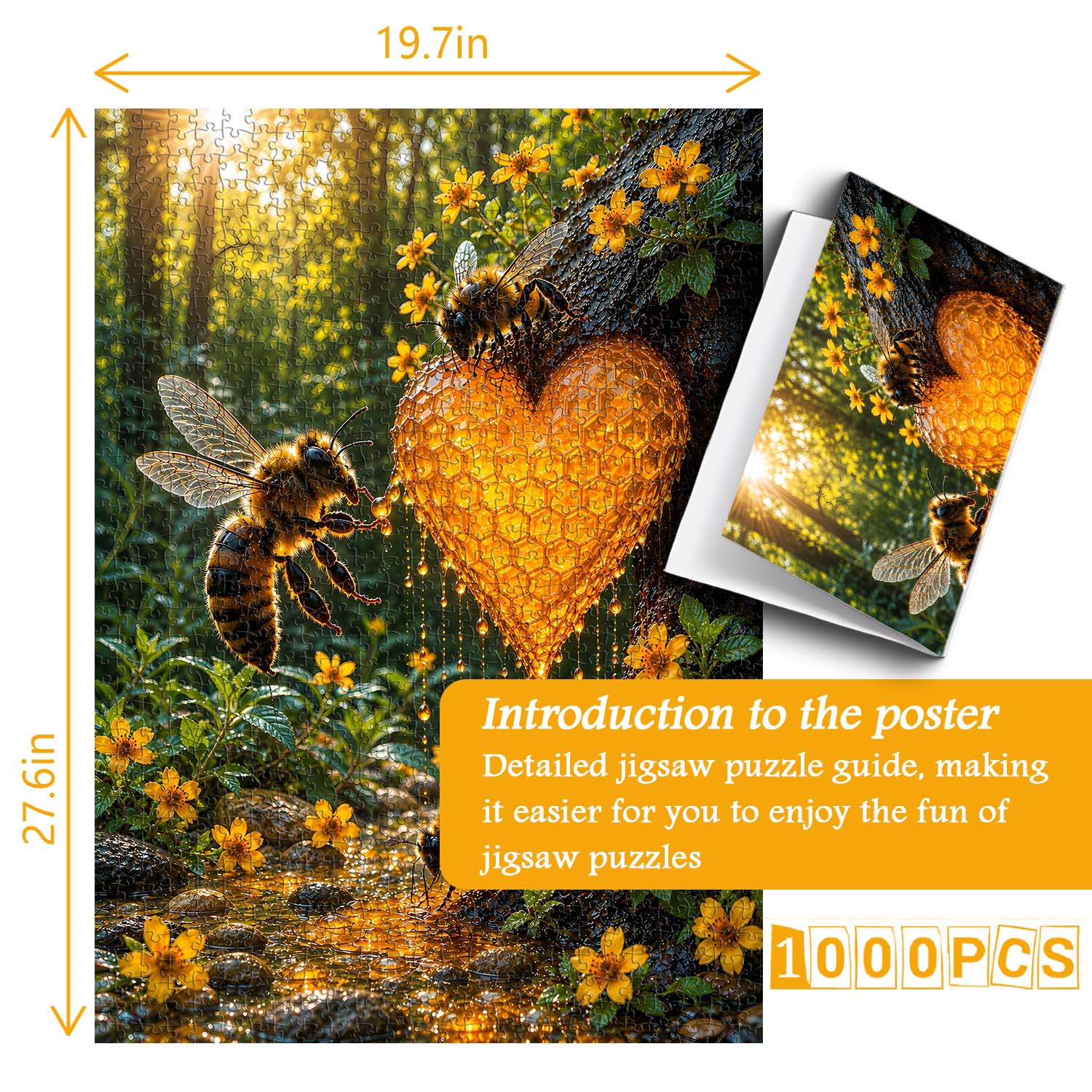 Sunlit Honey Heart Jigsaw Puzzle 1000 Pieces
