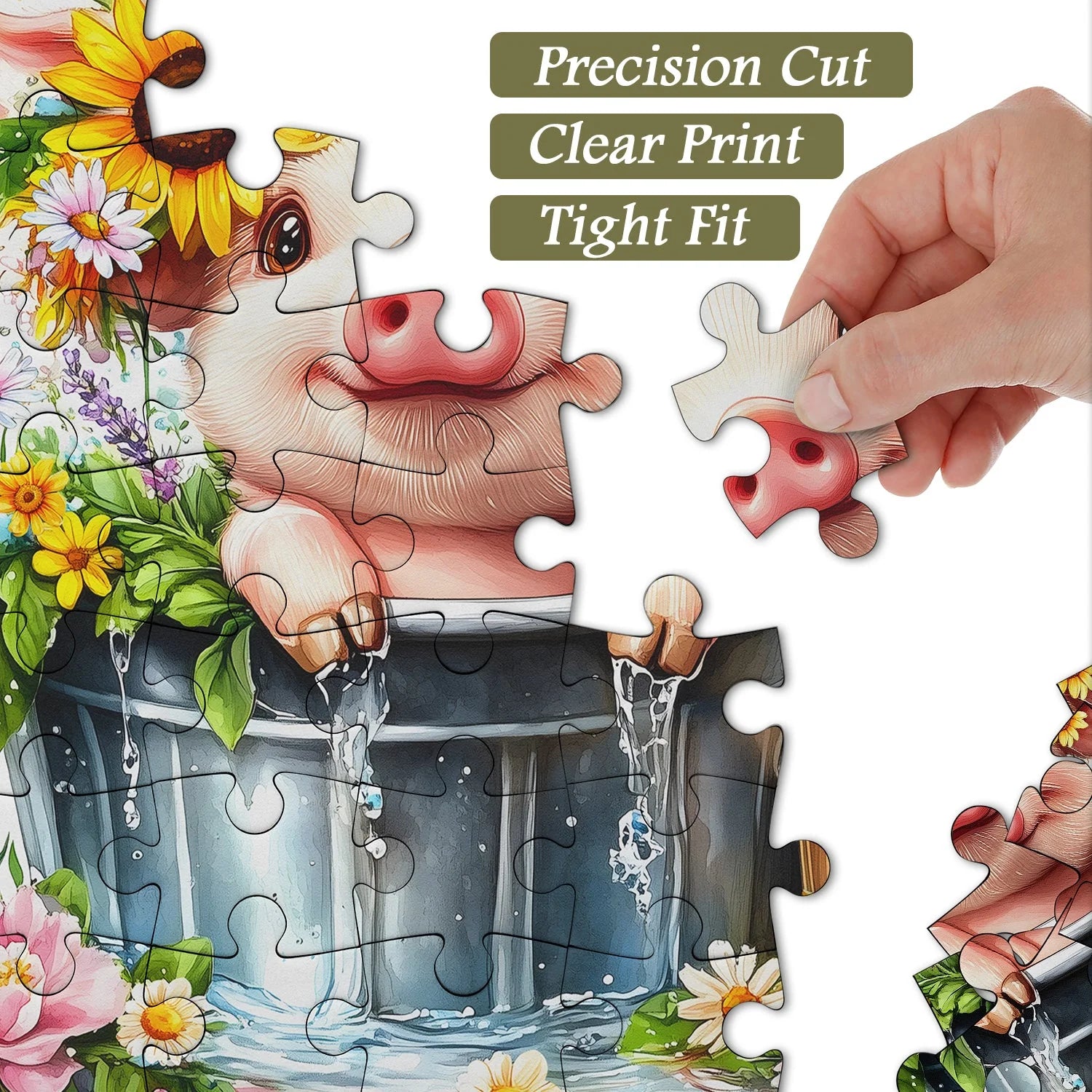 Flower Crown Pig Jigsaw Puzzle 1000 Pieces