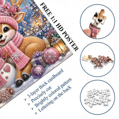 Starry Pink Reindeer Jigsaw Puzzle 1000 Pieces