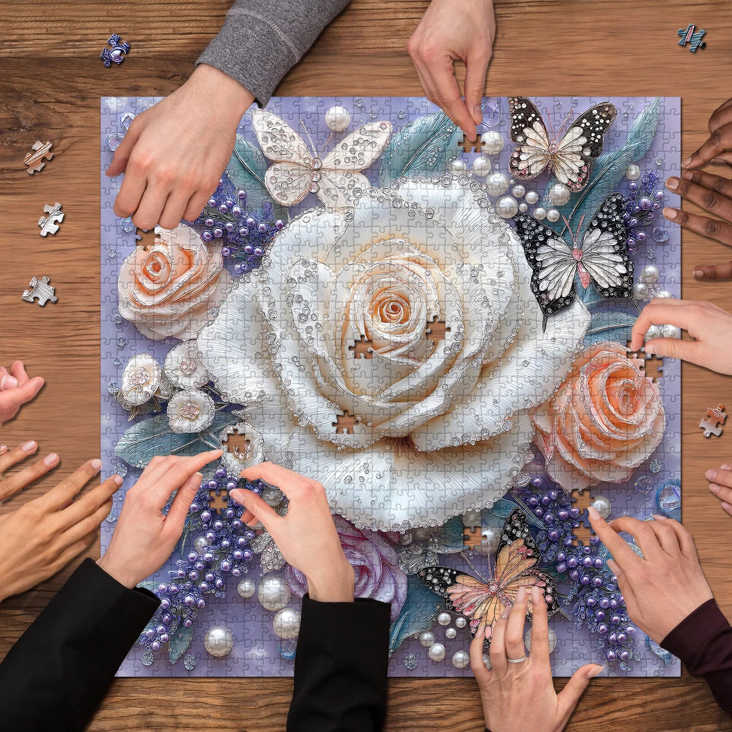 Jeweled Rose Jigsaw Puzzle 1000 Pieces