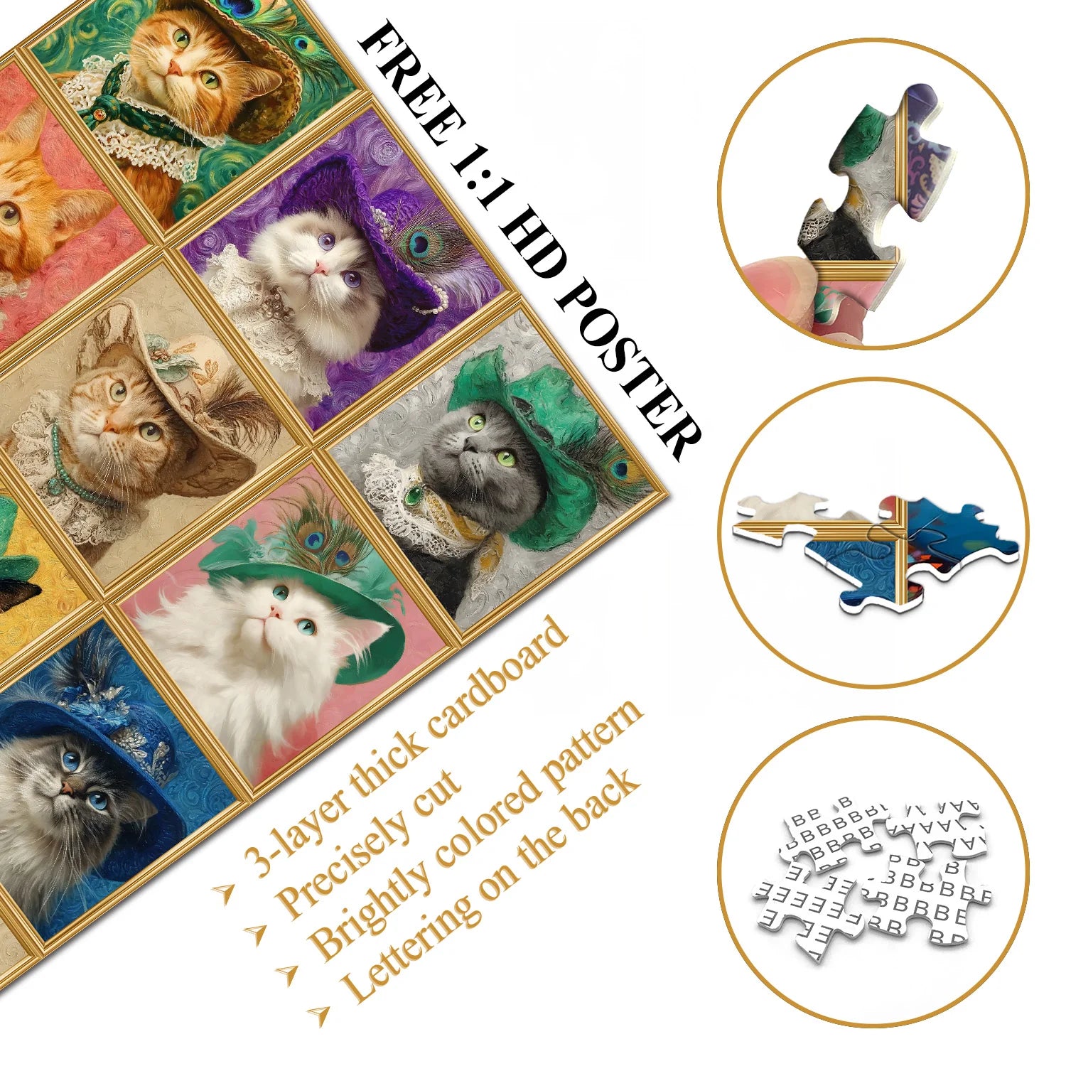 Vintage Cat Collection Jigsaw Puzzle 1000 Pieces