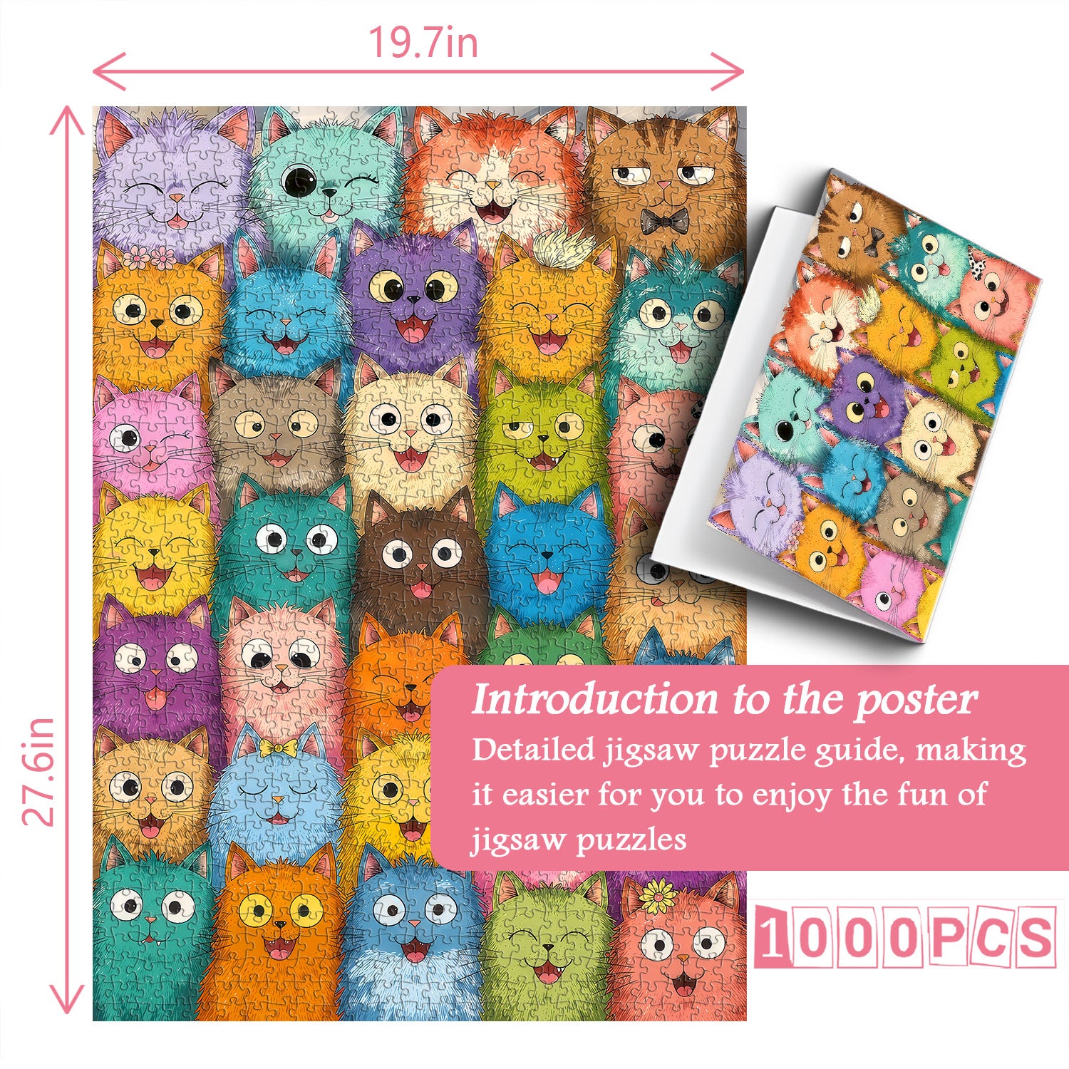 Colorful Cats Jigsaw Puzzle 1000 Pieces