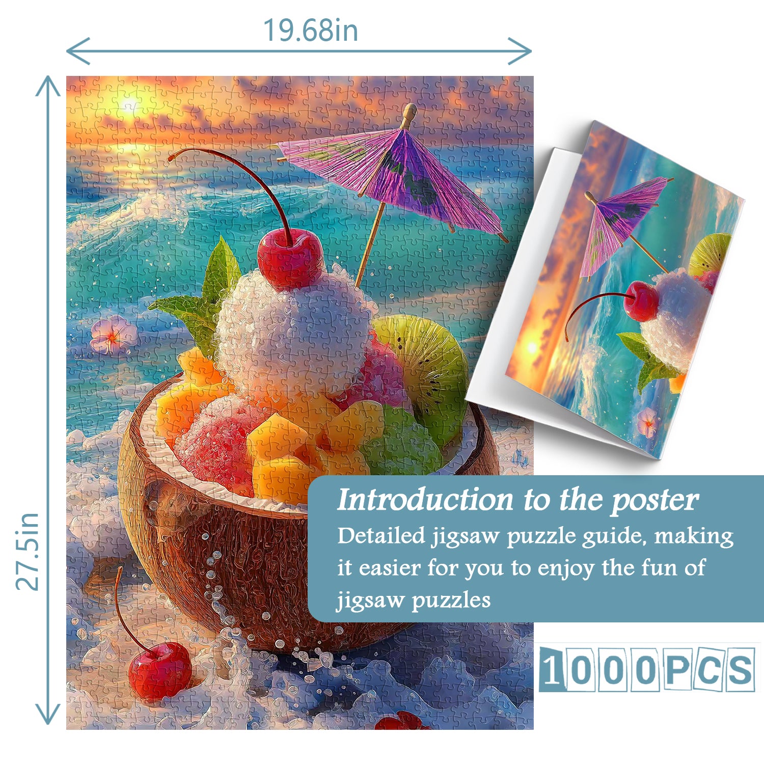 Puzzle Coucher de Soleil Glace à la Noix de Coco 1000 Pièces