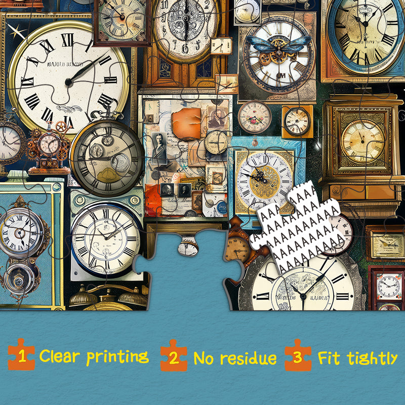 thumbnail image 2 of Aazon.co: PICKFORU Travel Book Puzzles For Adults 1000 Pieces, Vintage Train Clock Jigsaw 2 of 11