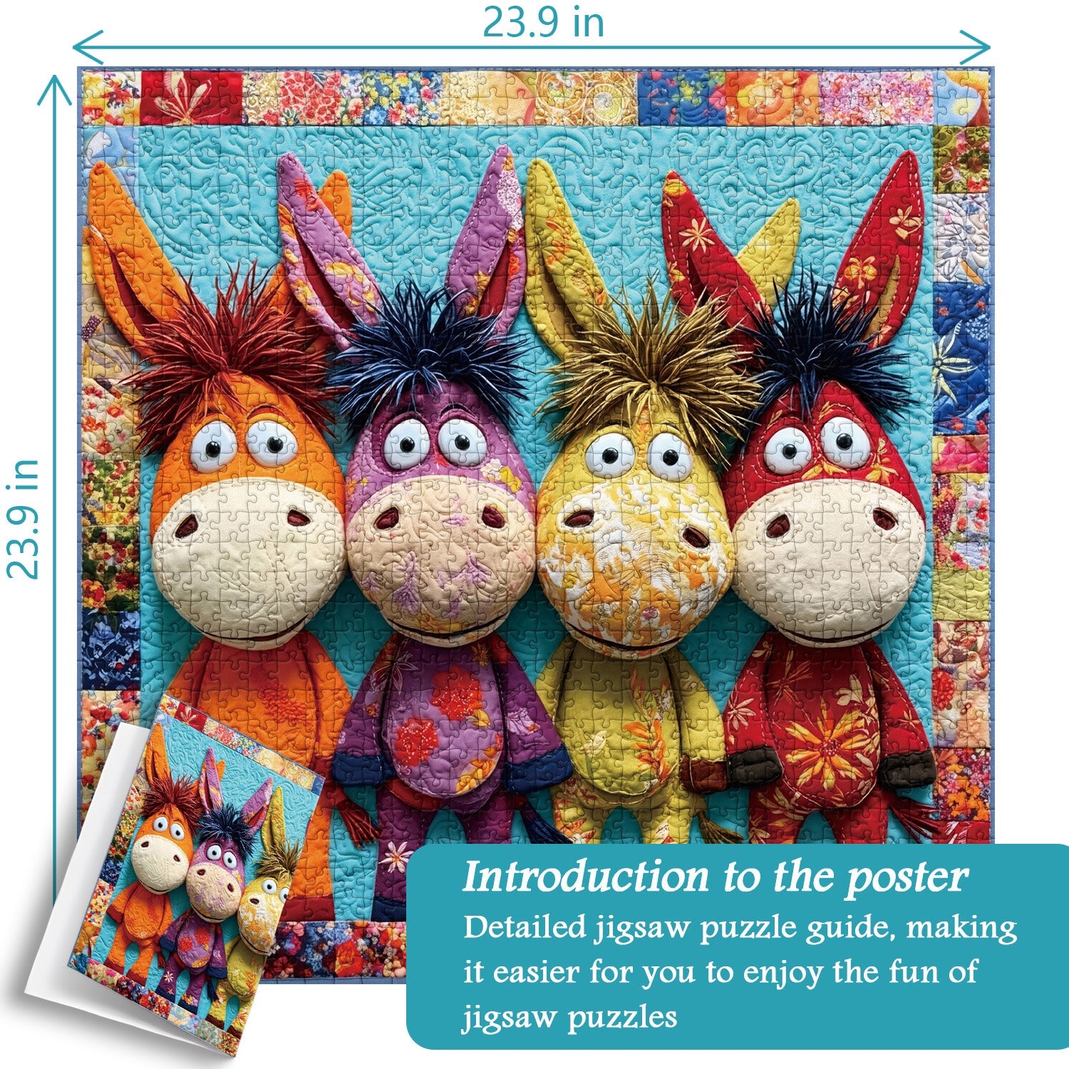 Gesteppte Esel Puzzle 1000 Teile