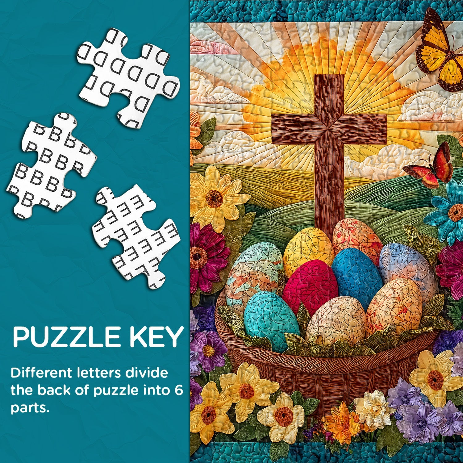 Puzzle Oeufs de Pâques et Croix 1000 pièces