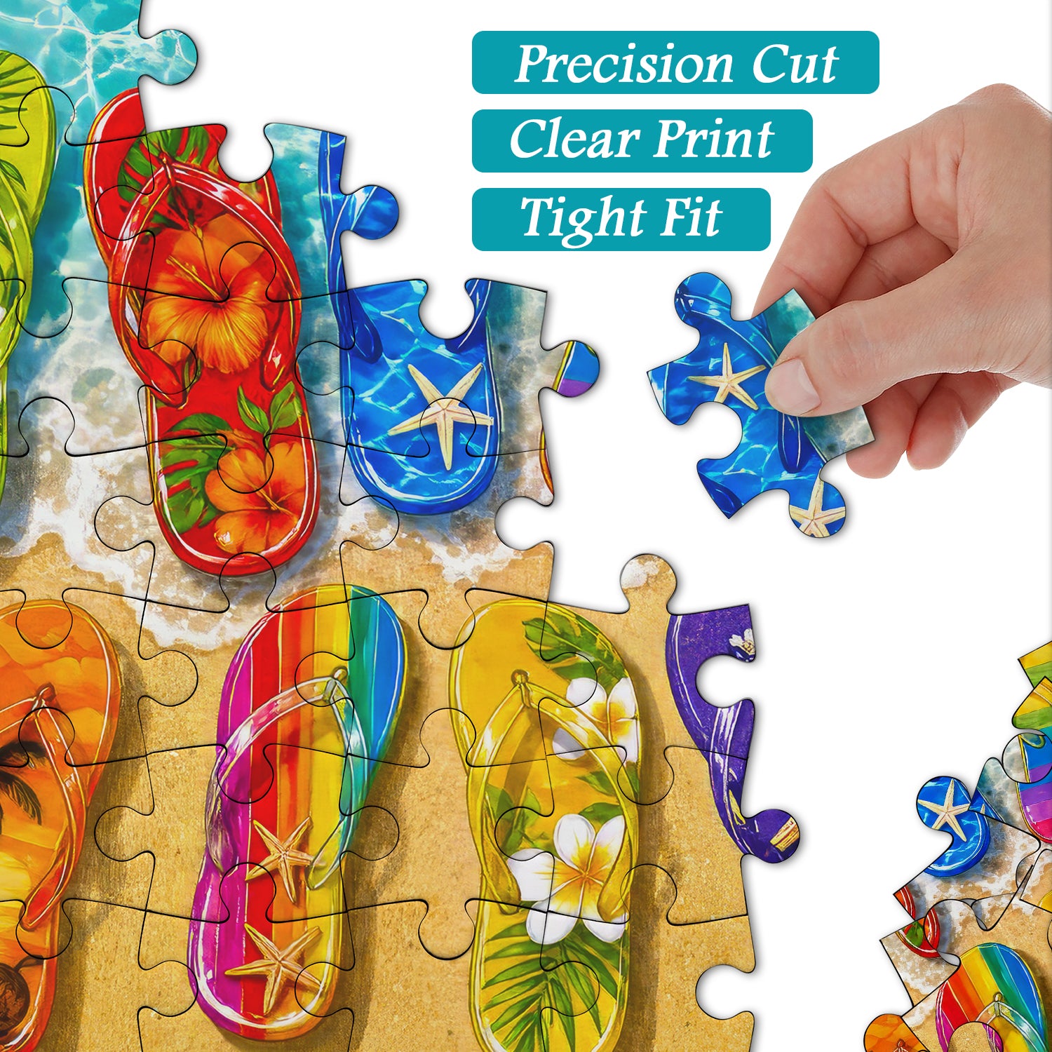 Buntes Sommer-Flip-Flops-Puzzle 1000 Teile