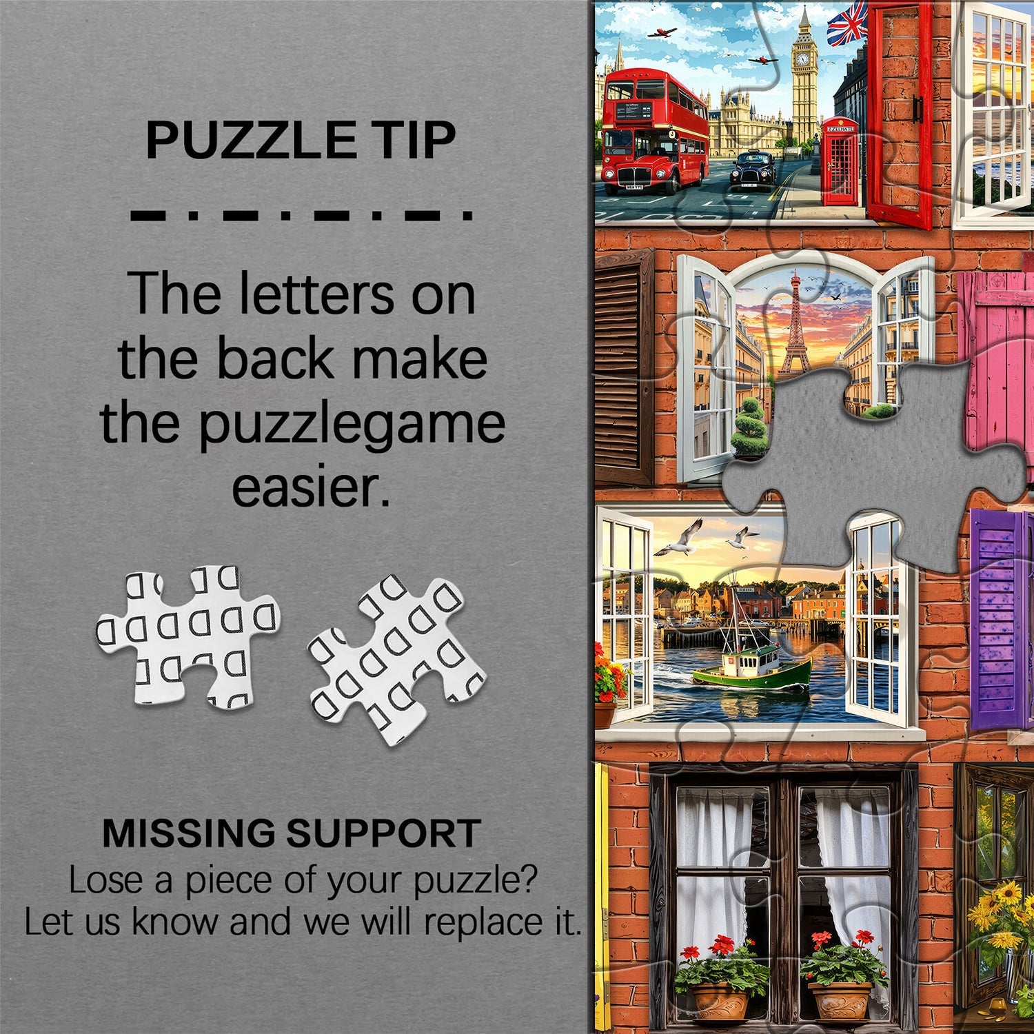 Welt durch Fenster Puzzle 1000 Teile