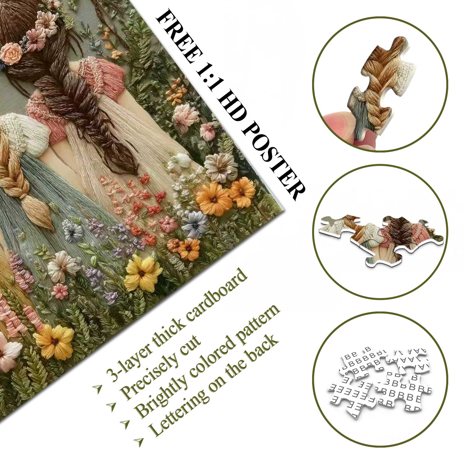 Aguja Flor Niño Rompecabezas 1000 Piezas