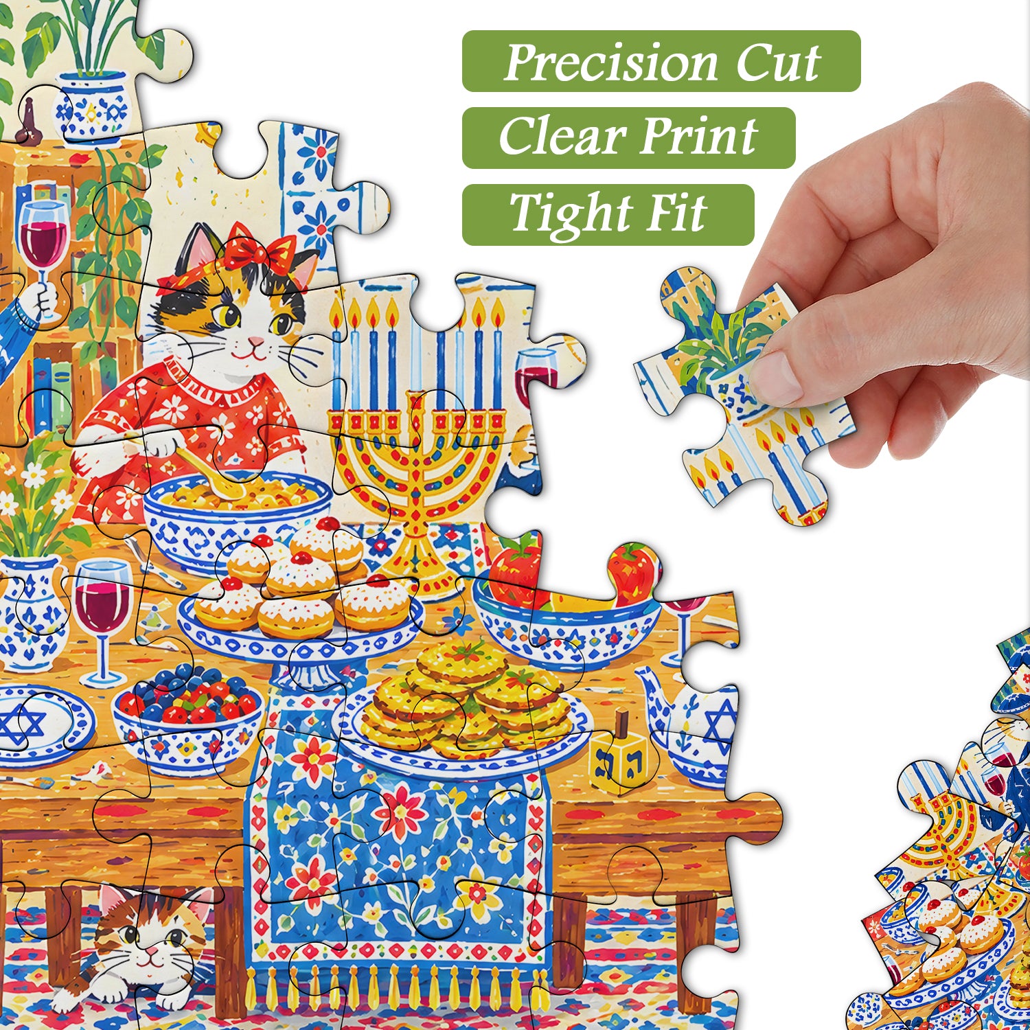 Purrs & Menorah Jigsaw Puzzle 1000 Pieces