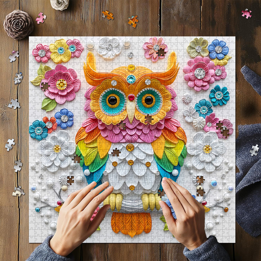 Floral Symphony Owl Jigsaw Puzzle 1000 Pieces