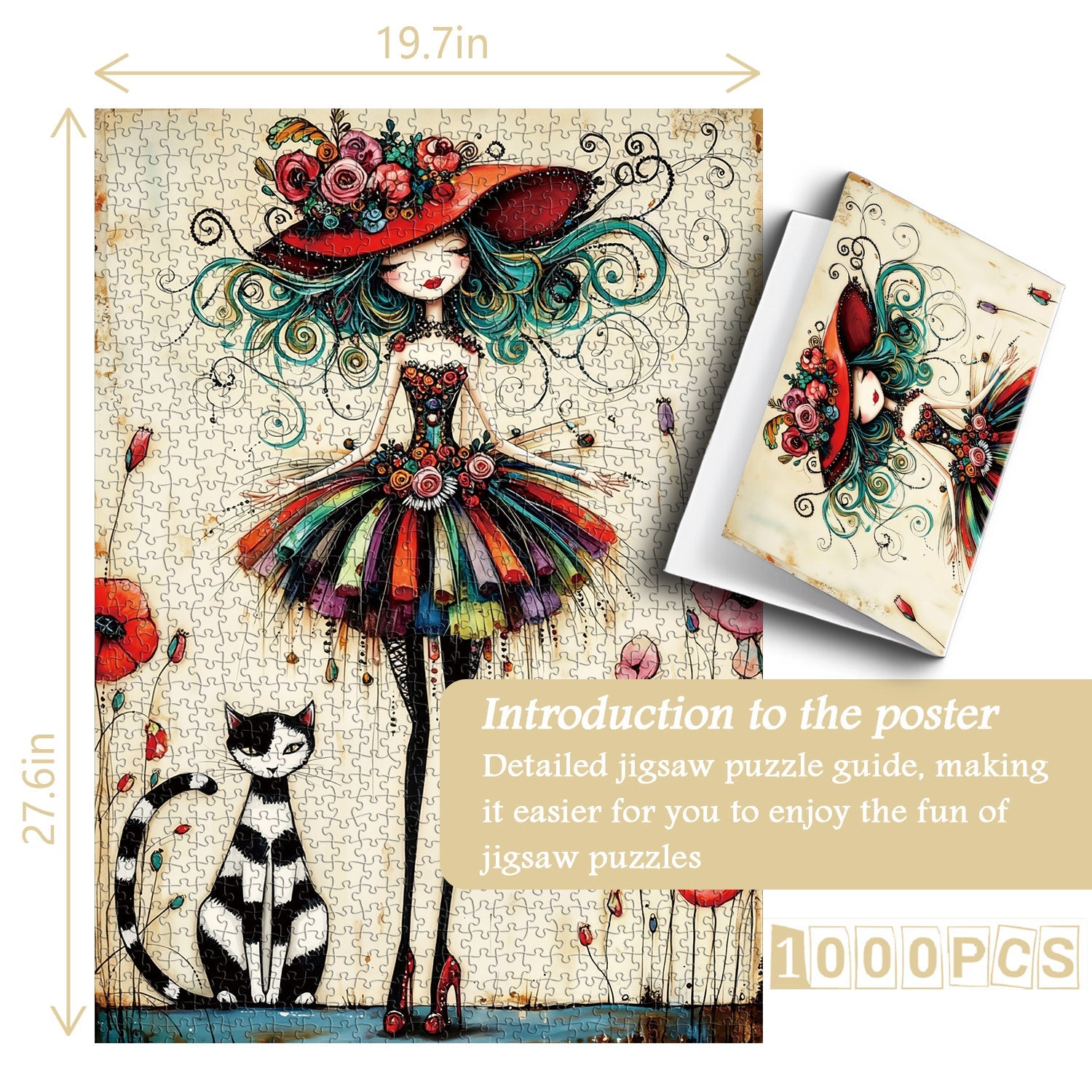 Flower Hat Lady Jigsaw Puzzle 1000 Pieces