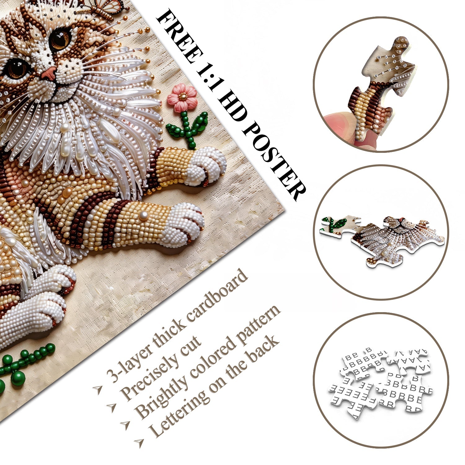 Perlenschnurrhaare Puzzle 1000 Teile