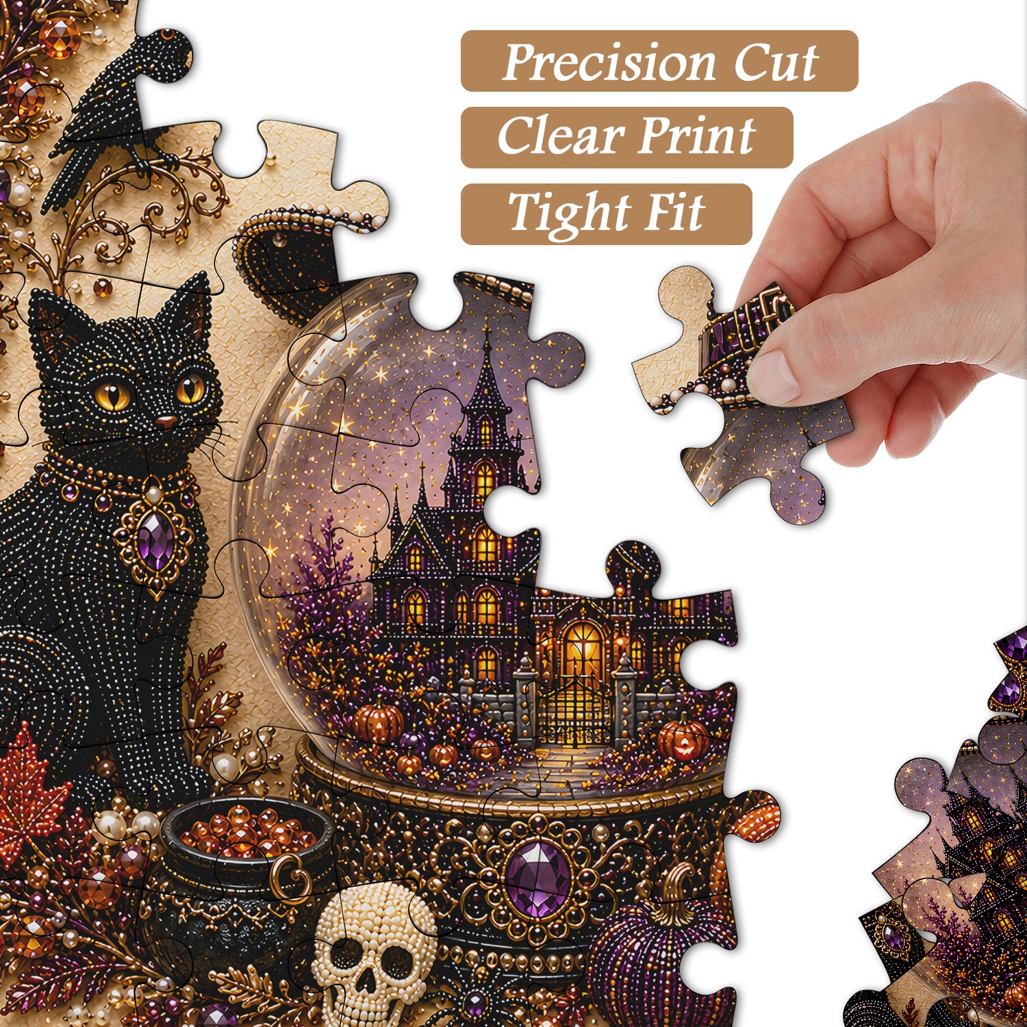 Halloween Beaded Wreath Jigsaw Puzzle 1000 Pieces
