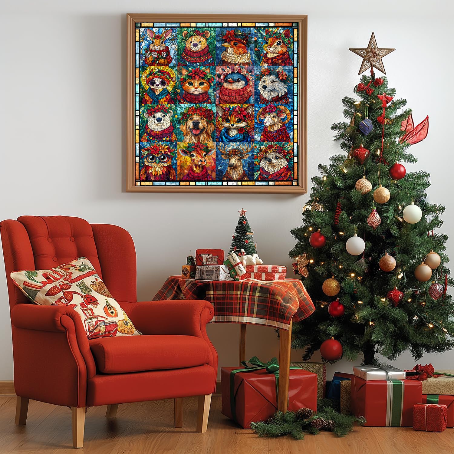 Christmas Animal Wreaths Jigsaw Puzzles 1000 Pieces