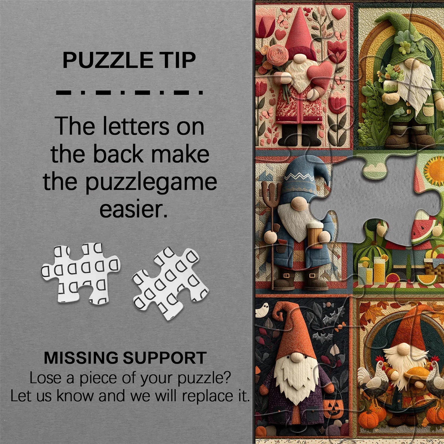 Gnome Holidays Quilt Puzzles Puzzles 1000 pièces