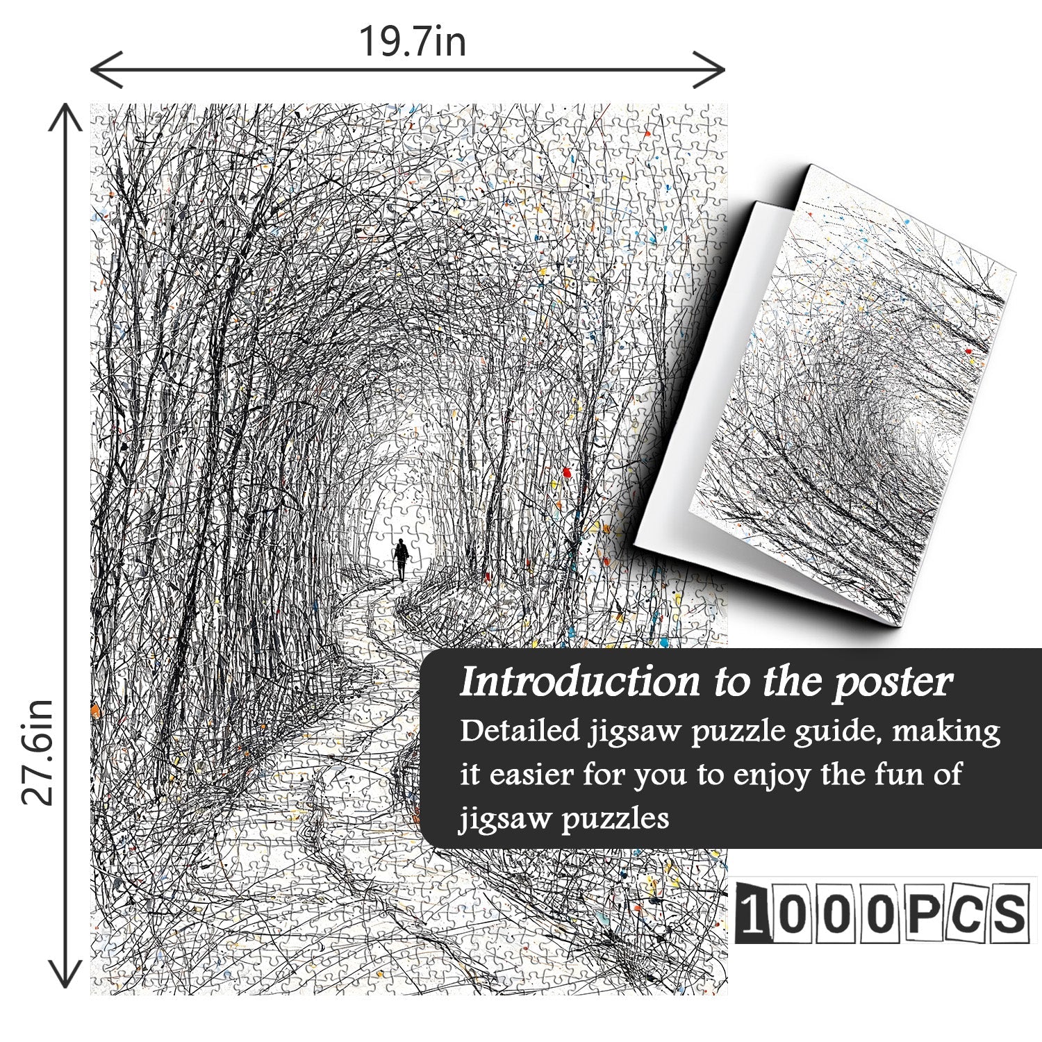 Line Art Lone Walker Jigsaw Puzzle 1000 Pieces