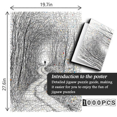 Line Art Lone Walker Jigsaw Puzzle 1000 Pieces
