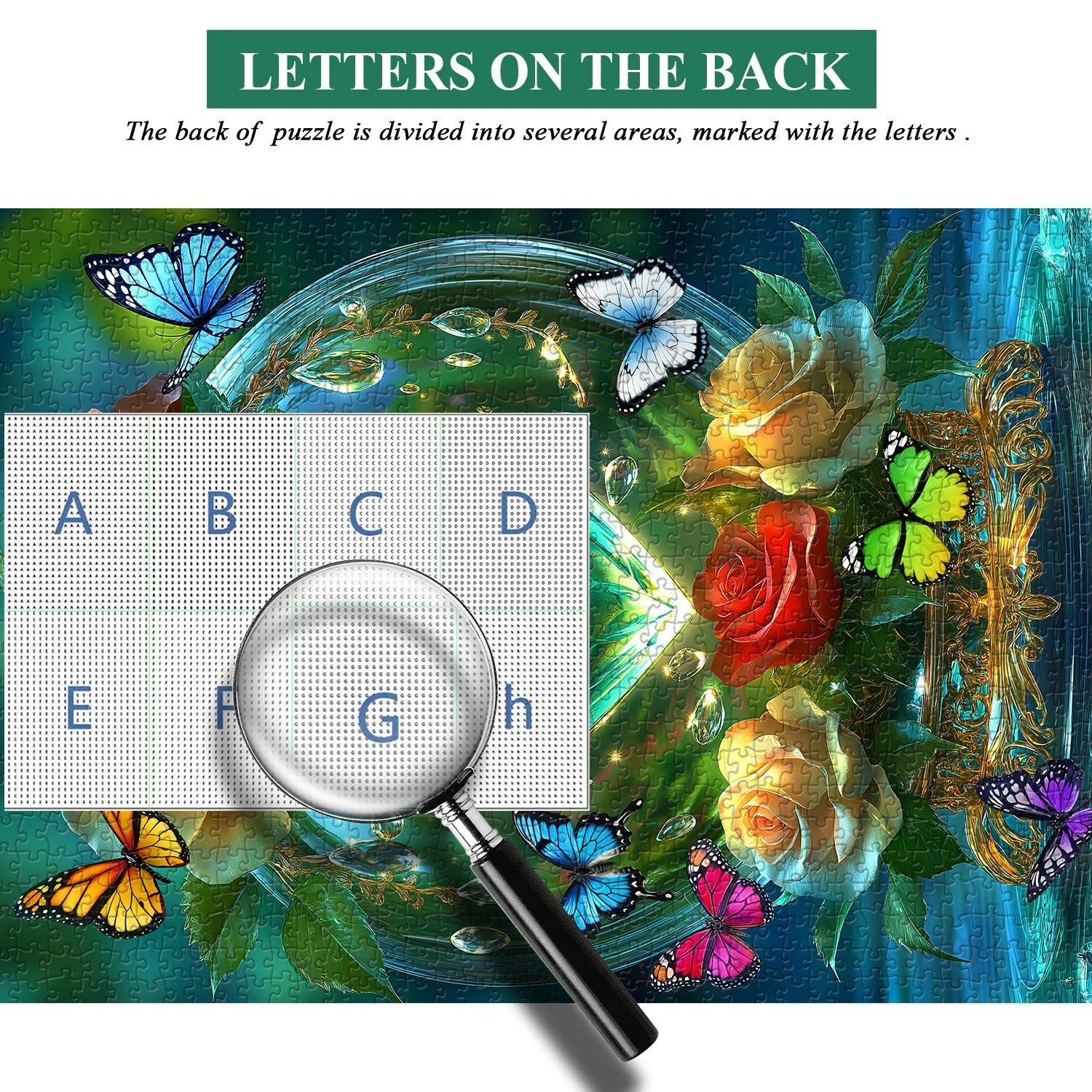 Puzzle da giardino con cuore di cristallo, 1000 pezzi