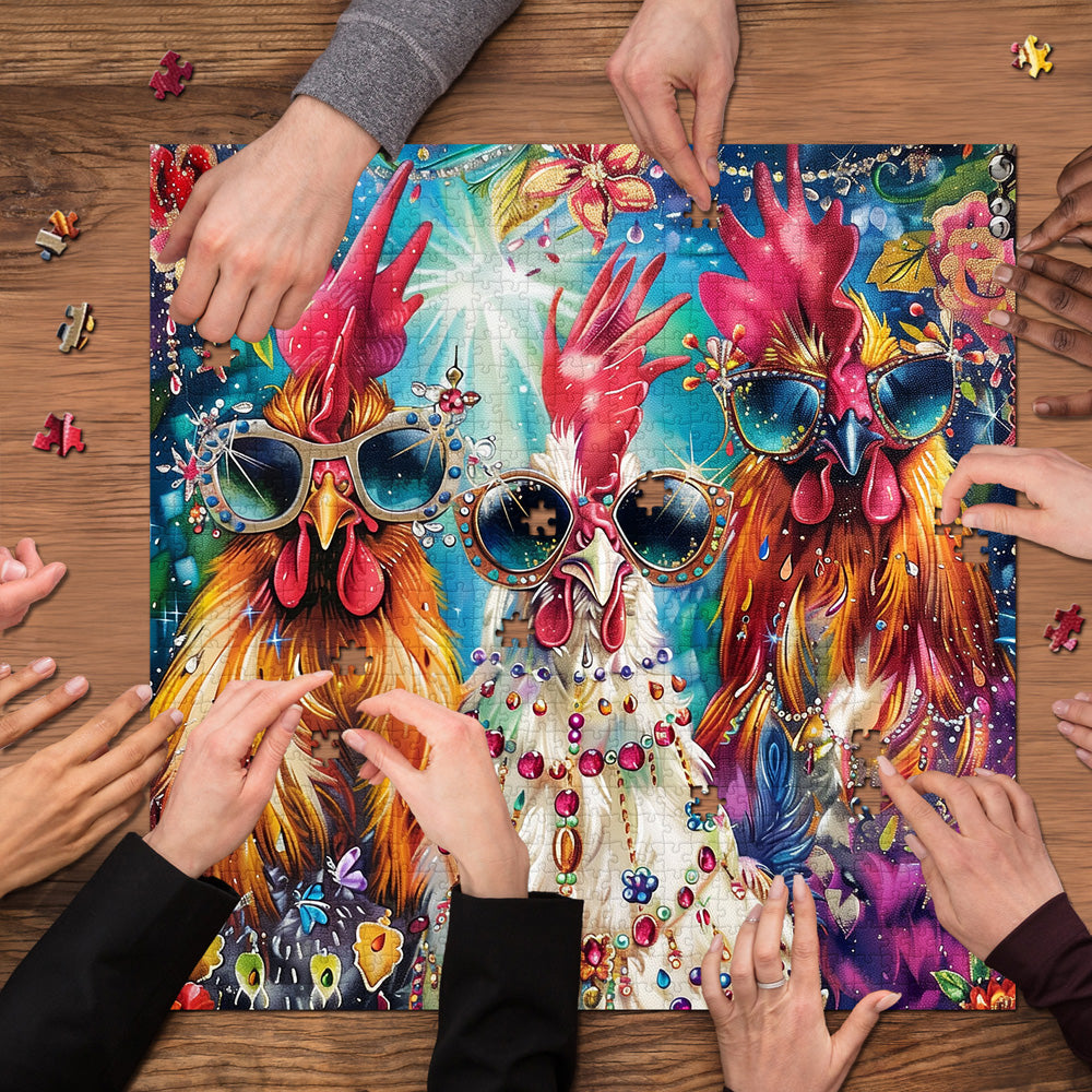 Colorful Exploding Chicken Jigsaw Puzzles 1000 Pieces