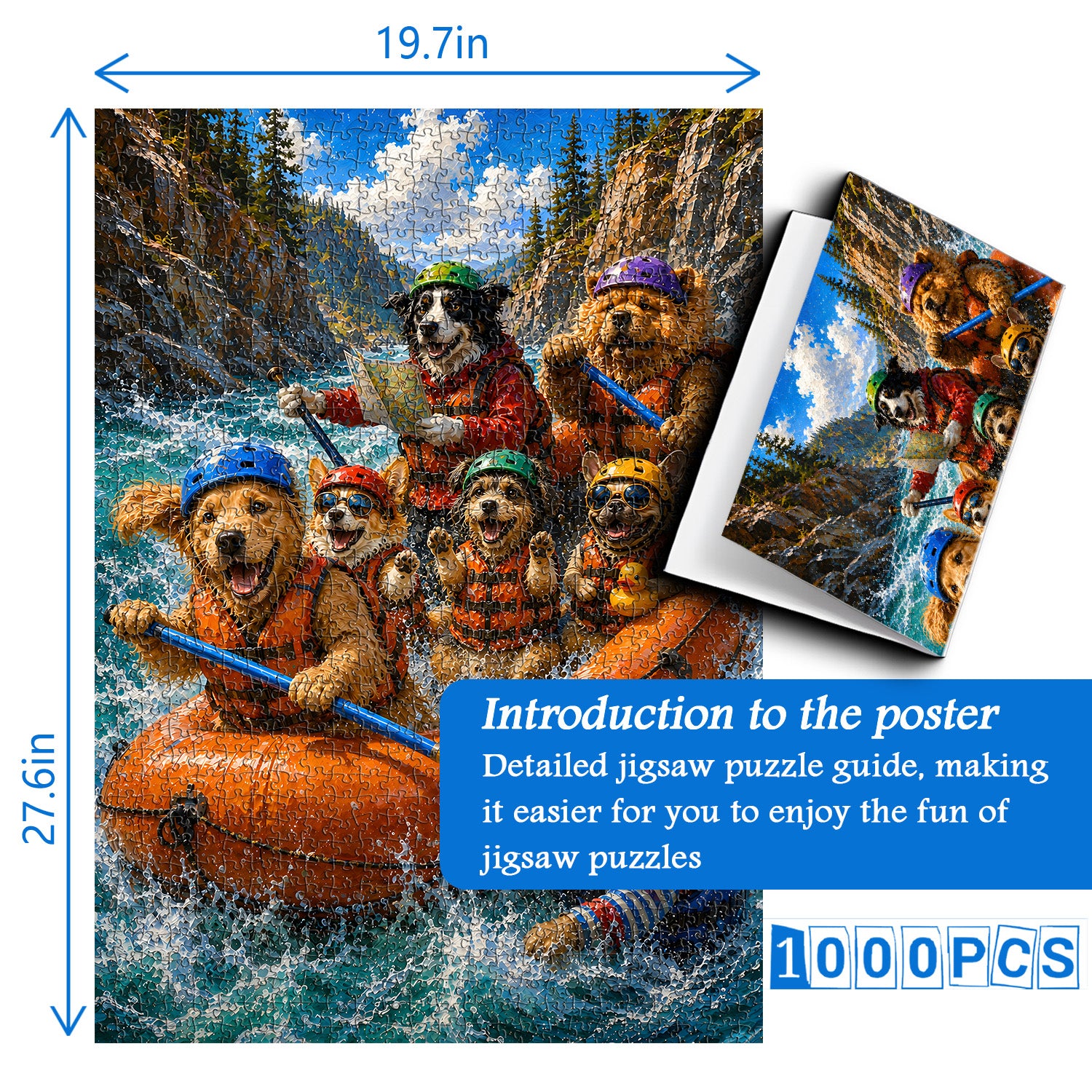 Rafting Pups Adventure Jigsaw Puzzle 1000 Pieces