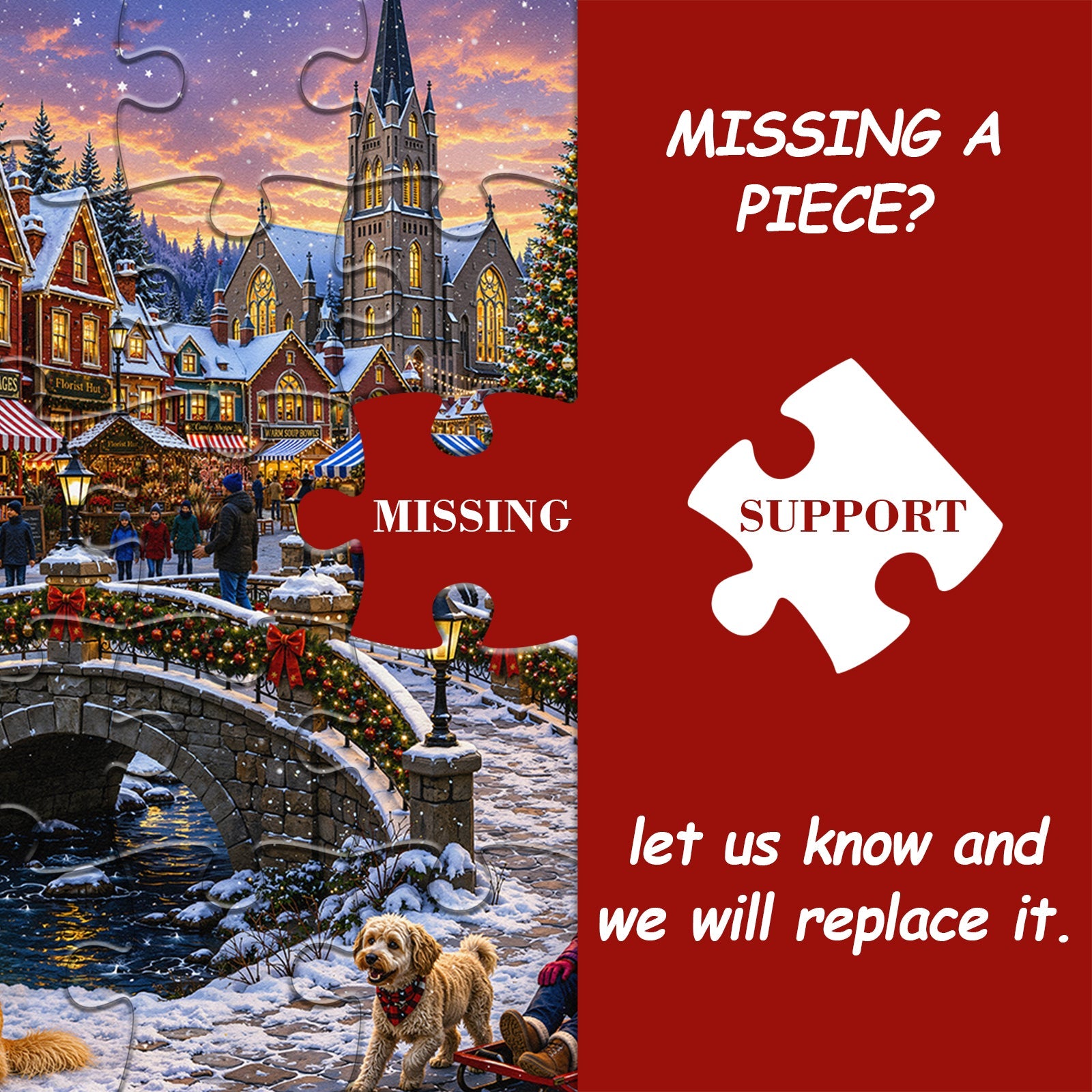 Warm Winter Village  Jigsaw Puzzle  1000 Piece