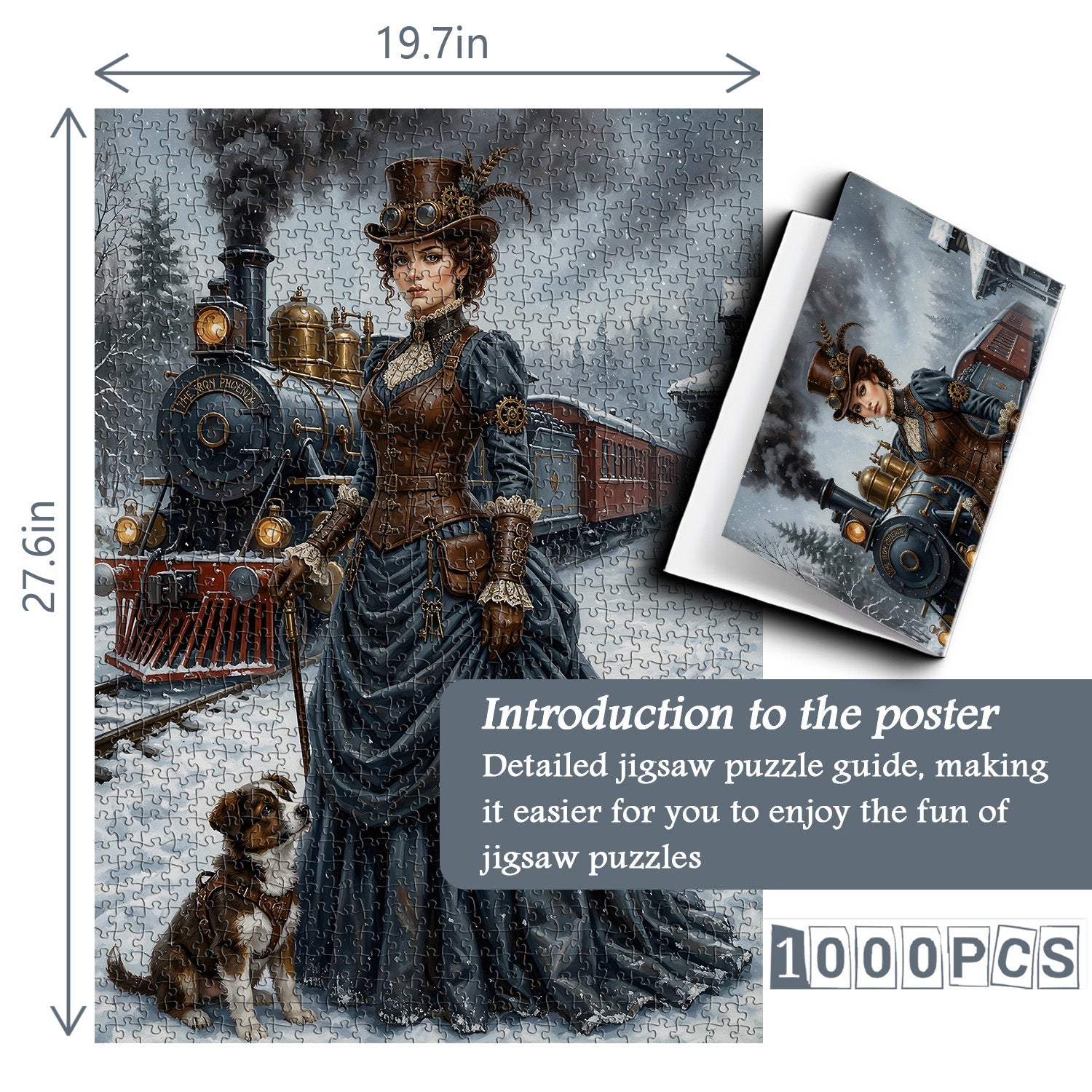 Winter Steampunk Lady Jigsaw Puzzle 1000 Pieces