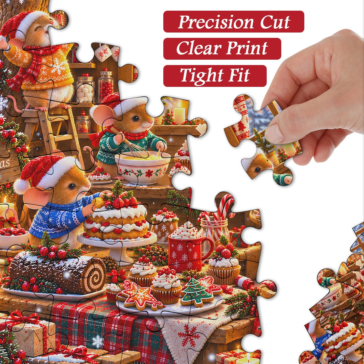 Weihnachtsmaus-Bäckerei-Puzzle, 1000 Teile