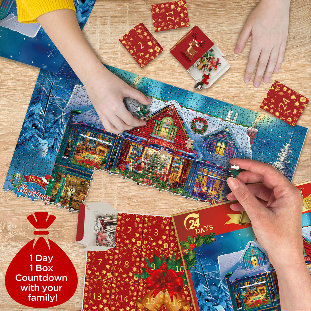 Festive Winter Estate Advent Calendar Jigsaw Puzzle 1000 Pieces