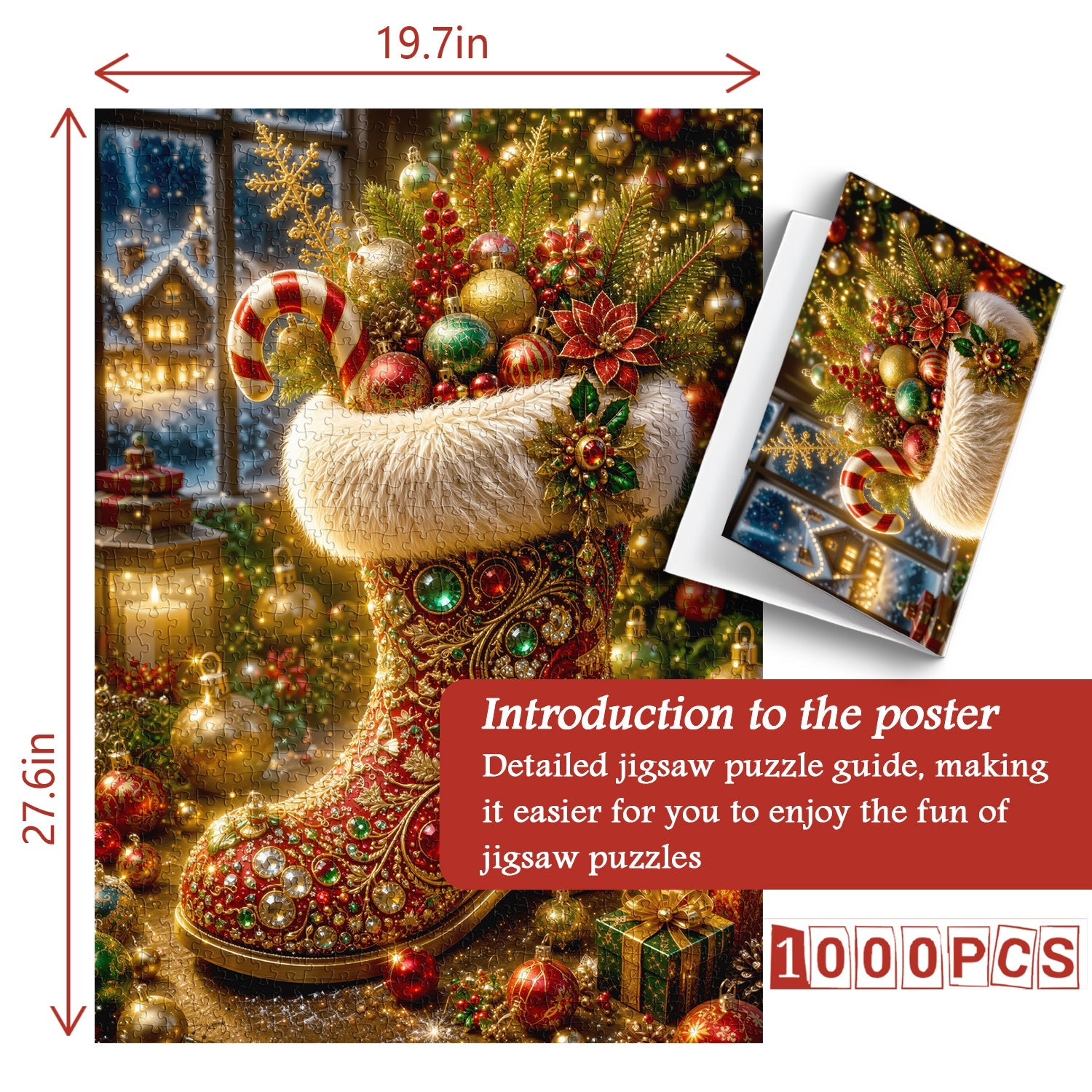 Festive Santa Boot Jigsaw Puzzle 1000 Pieces