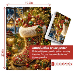 Festive Santa Boot Jigsaw Puzzle 1000 Pieces