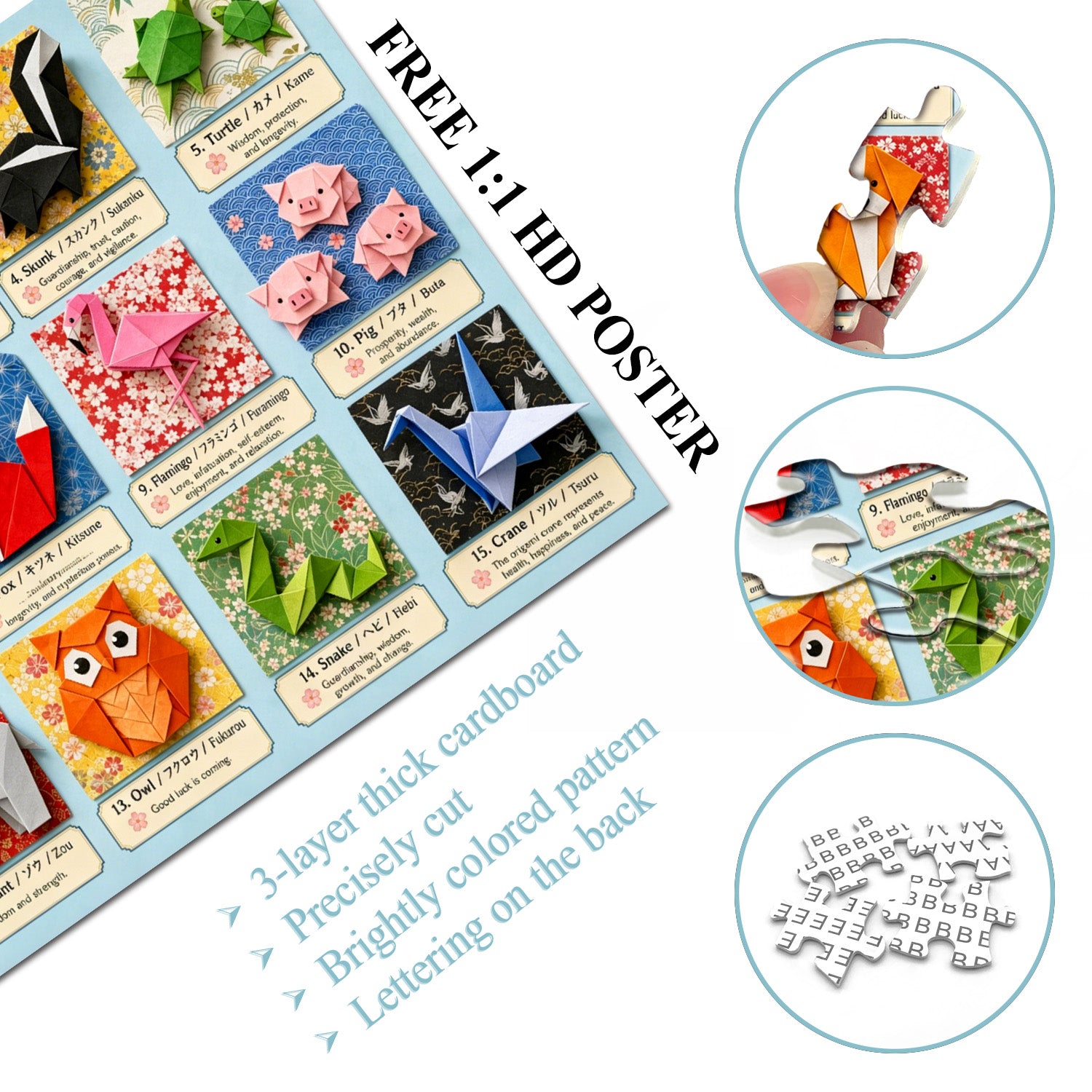 Origami Animal Blessings Puzzle 1000 Teile