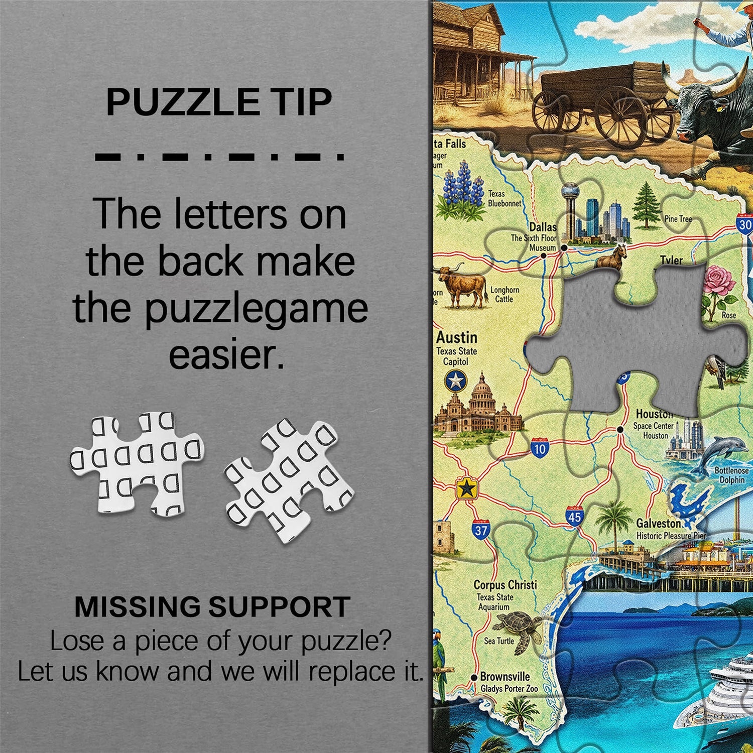 Wild West Map Jigsaw Puzzle 1000 Pieces