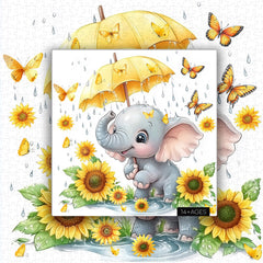 Baby Elephant in the Rain Jigsaw Puzzles 1000 Pieces