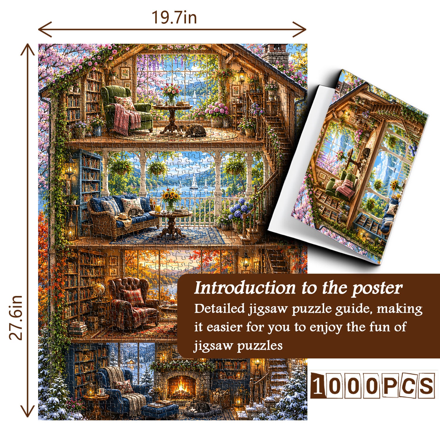 Four Seasons Cottage Jigsaw Puzzle 1000 Pieces