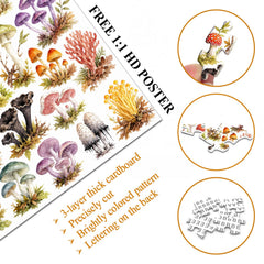 Watercolor Mushrooms Jigsaw Puzzle 1000 Pieces