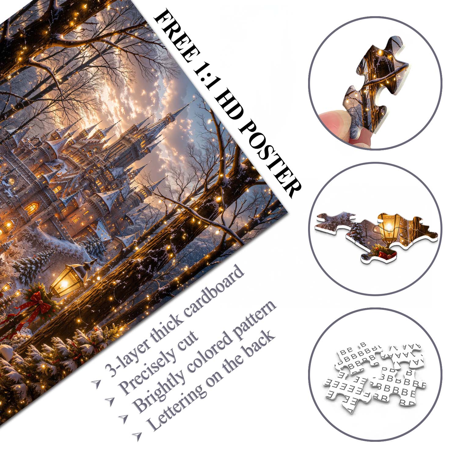 Winter Castle Glow Jigsaw Puzzle 1000 Pieces