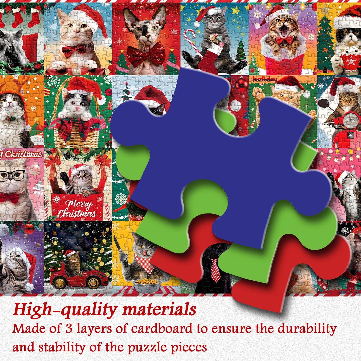 Christmas Cats Jigsaw Puzzle 1000 Pieces