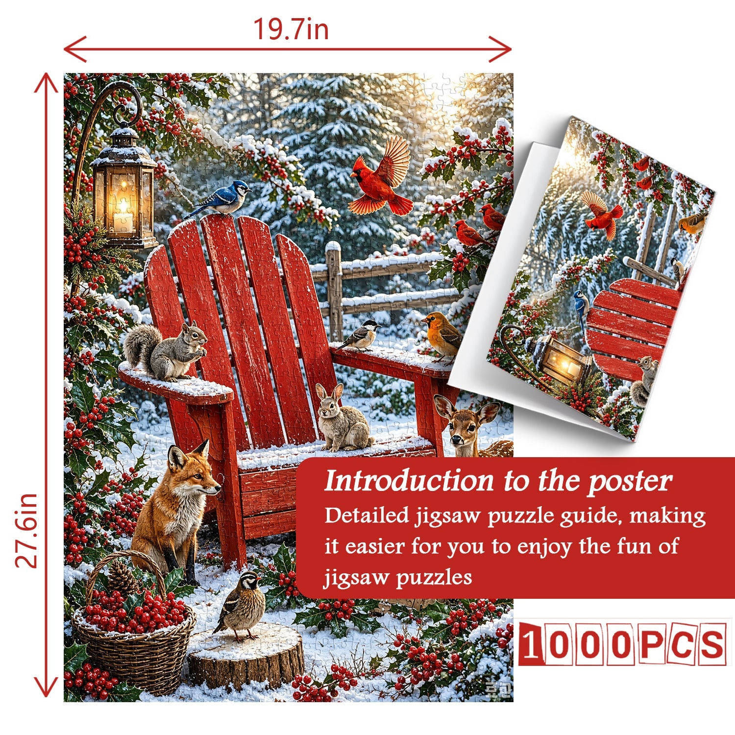 Snowy Forest Friends Jigsaw Puzzle 1000 Pieces