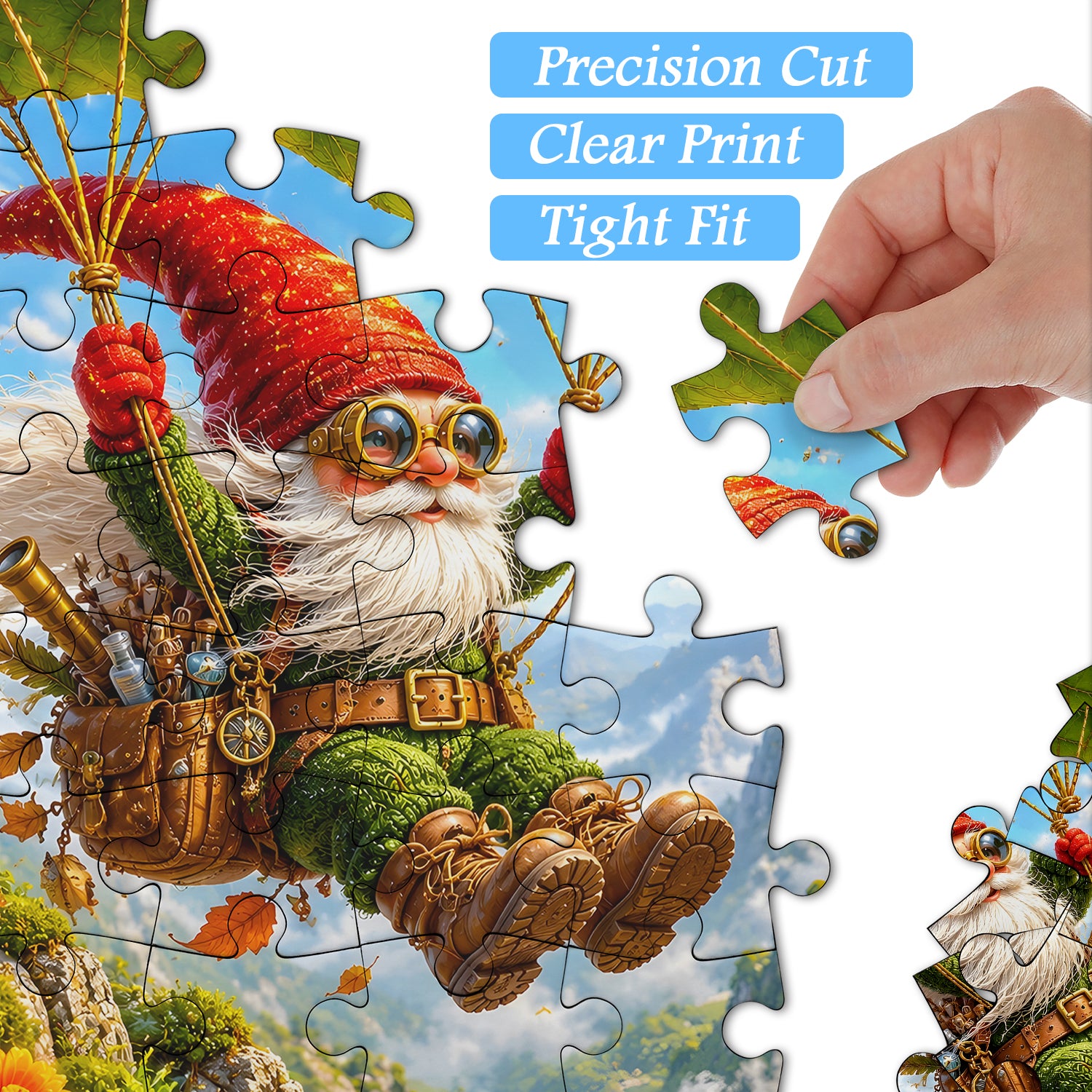 Leaf Gliding Gnome Jigsaw Puzzle 1000 Pieces