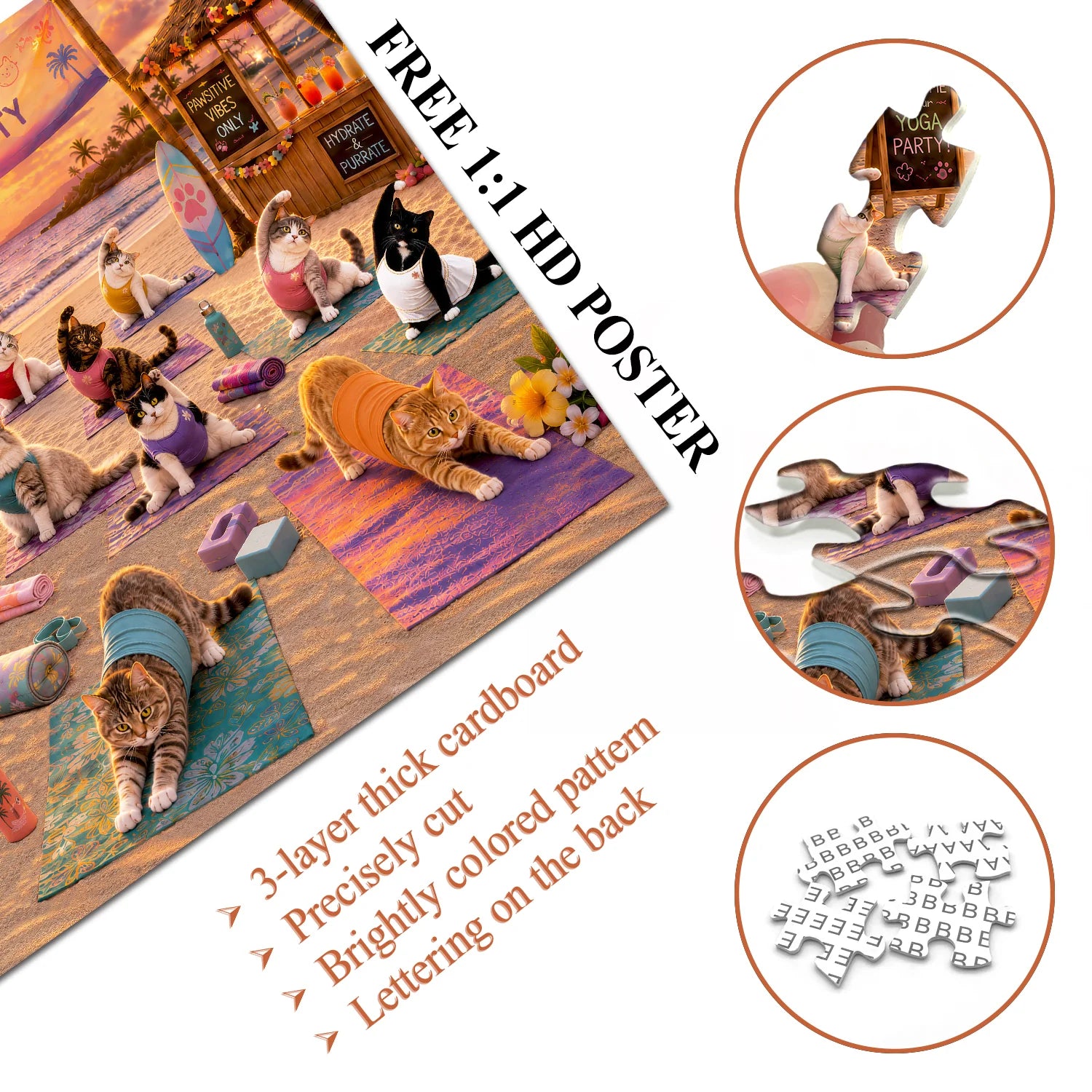 Sunset Meowga Jigsaw Puzzle 1000 Pieces