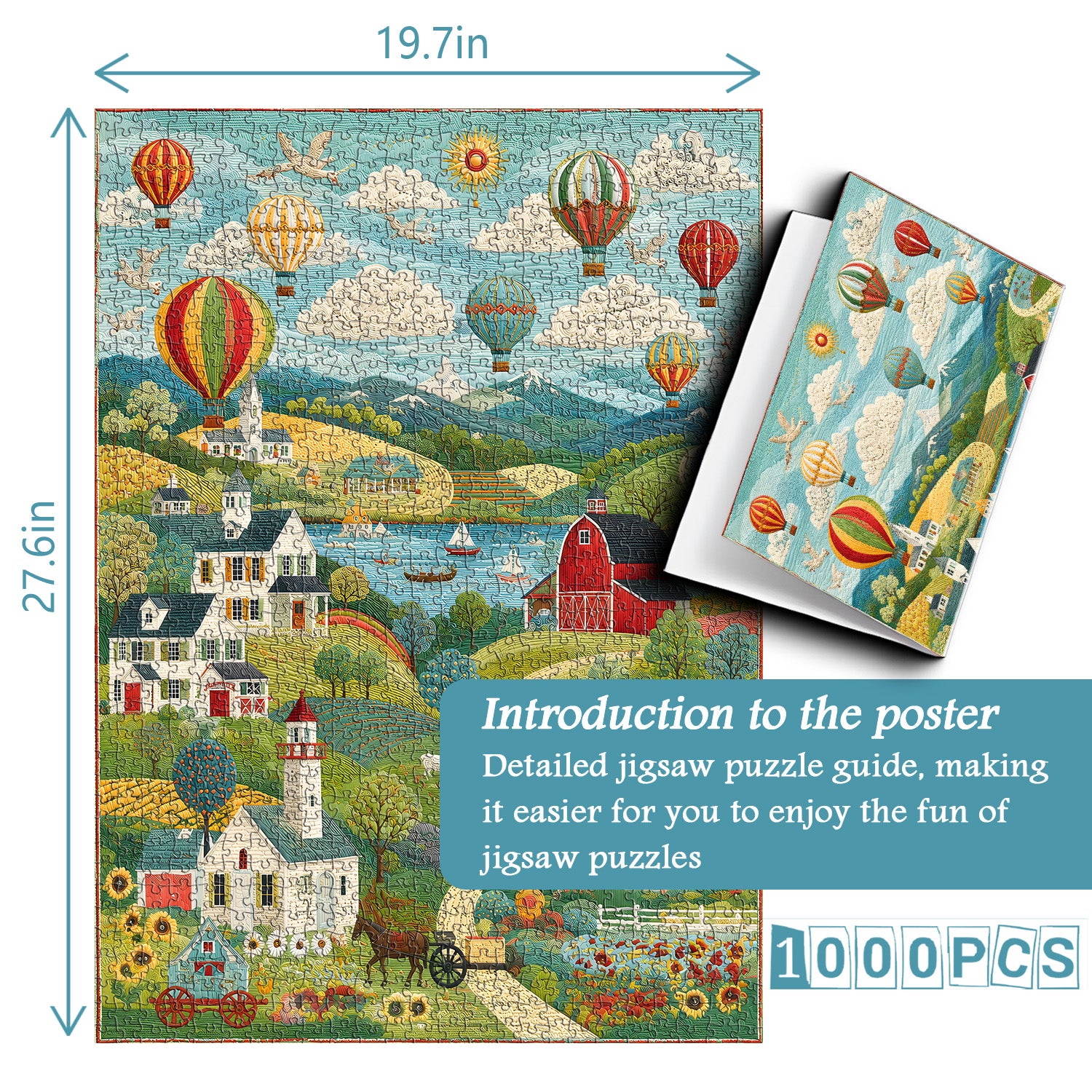 Quilted Farm Jigsaw Puzzle 1000 Pieces