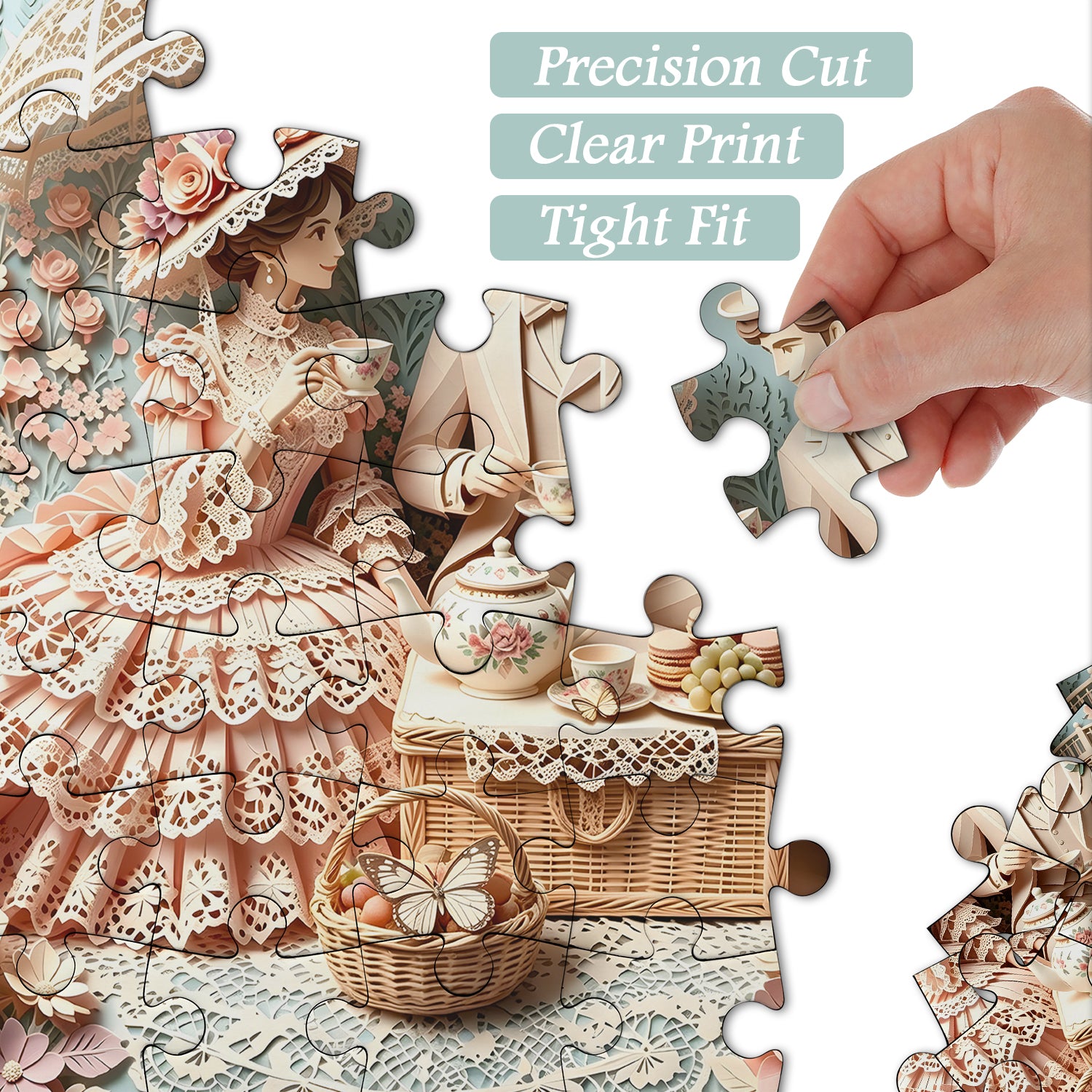 Paper Lace Tea Date Jigsaw Puzzle 1000 Pieces