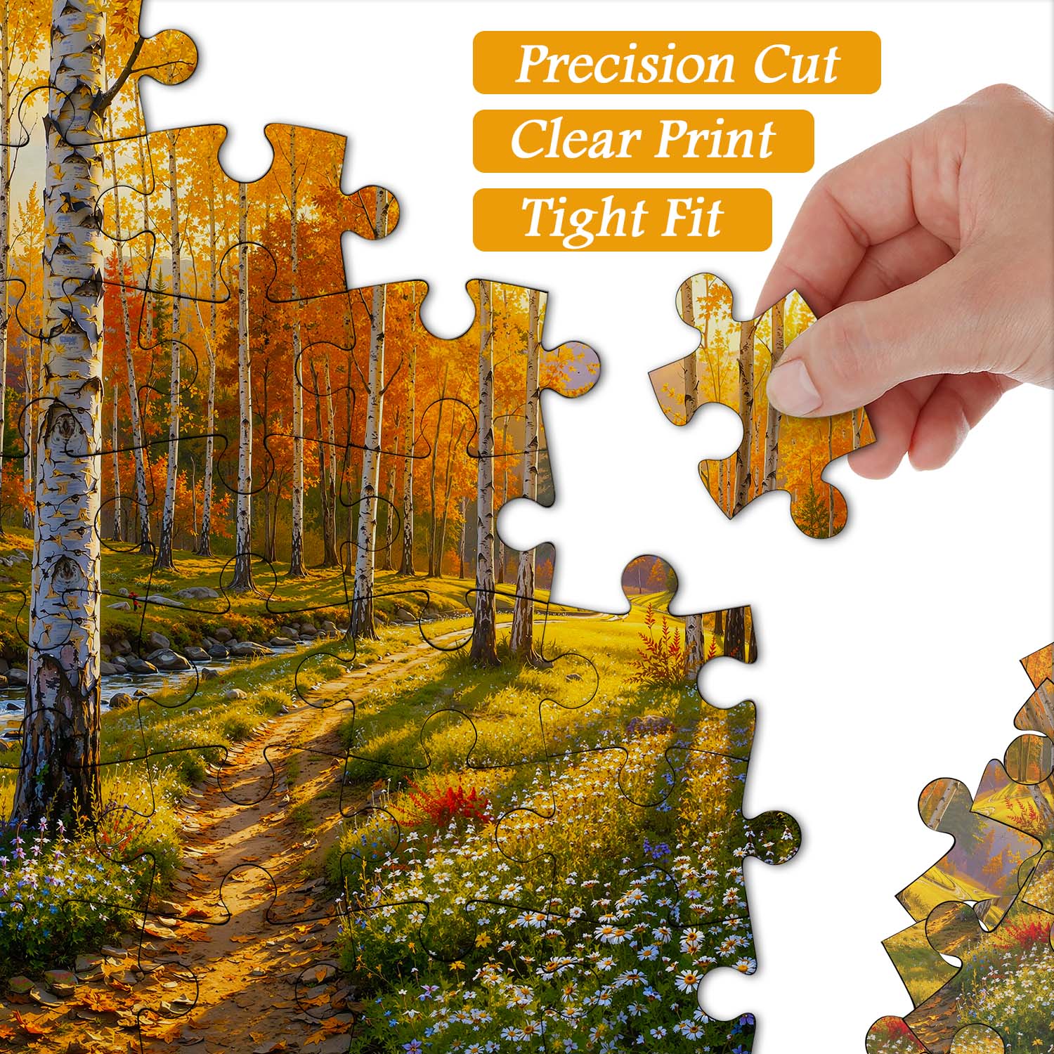 Fall Birch Stream Jigsaw Puzzle 1000 Pieces