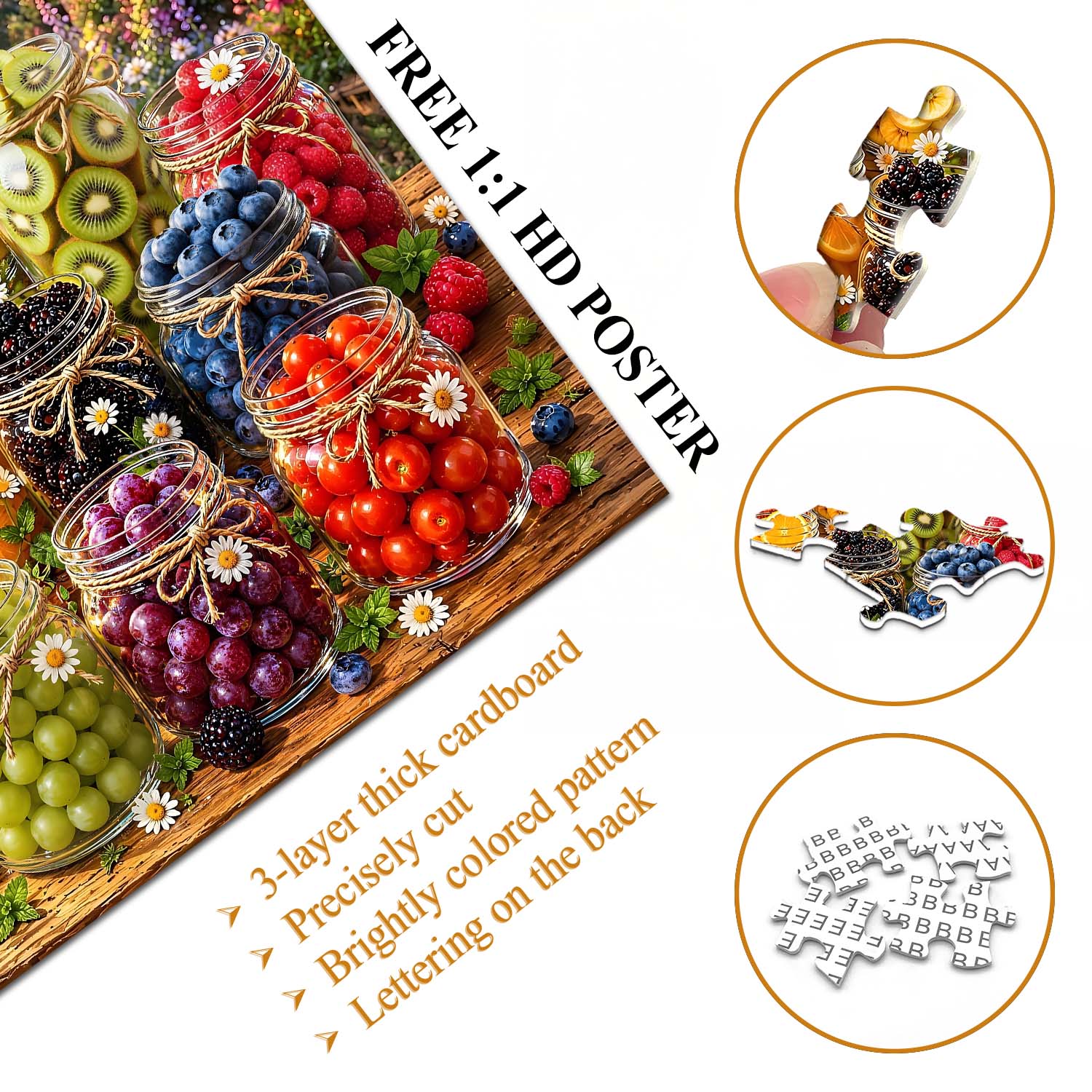Sunlit Fruit Jars Jigsaw Puzzle 1000 Pieces
